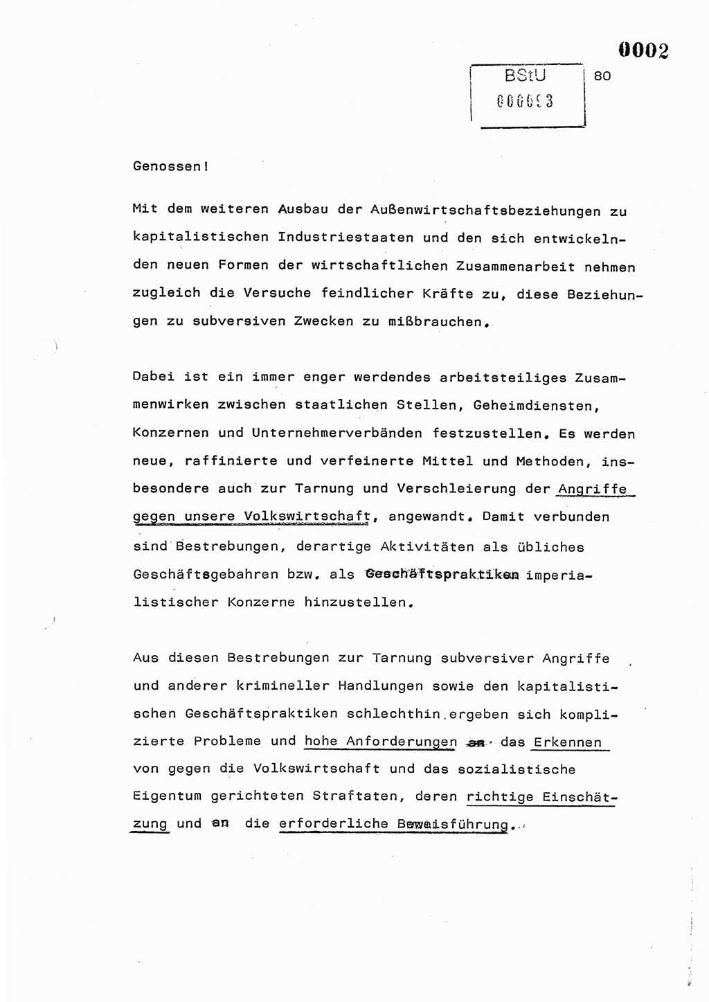 Referat des Genossen Minister (Generaloberst Erich Mielke) am 2. Beratungstag der zentralen Dienstkonferenz am 5.-6.7.1979, Zum 3. Strafrechtsänderungsgesetz sowie zu den Änderungen des Paß- und Ausländerrechts bzw. zoll- und devisenrechtlicher Bestimmungen der DDR [Ministerium für Staatssicherheit (MfS), Deutsche Demokratische Republik (DDR), Der Minister], Berlin 1979, Seite 80 (Ref. DK 2. Ber.-Tg. DDR MfS Min. /79 1979, S. 80)