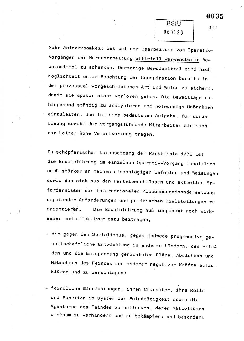 Referat des Genossen Minister (Generaloberst Erich Mielke) am 2. Beratungstag der zentralen Dienstkonferenz am 5.-6.7.1979, Zum 3. Strafrechtsänderungsgesetz sowie zu den Änderungen des Paß- und Ausländerrechts bzw. zoll- und devisenrechtlicher Bestimmungen der DDR [Ministerium für Staatssicherheit (MfS), Deutsche Demokratische Republik (DDR), Der Minister], Berlin 1979, Seite 111 (Ref. DK 2. Ber.-Tg. DDR MfS Min. /79 1979, S. 111)