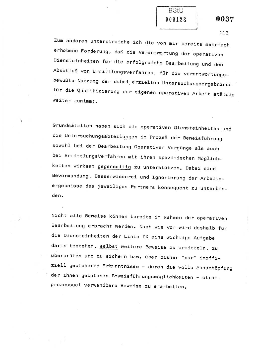 Referat des Genossen Minister (Generaloberst Erich Mielke) am 2. Beratungstag der zentralen Dienstkonferenz am 5.-6.7.1979, Zum 3. Strafrechtsänderungsgesetz sowie zu den Änderungen des Paß- und Ausländerrechts bzw. zoll- und devisenrechtlicher Bestimmungen der DDR [Ministerium für Staatssicherheit (MfS), Deutsche Demokratische Republik (DDR), Der Minister], Berlin 1979, Seite 113 (Ref. DK 2. Ber.-Tg. DDR MfS Min. /79 1979, S. 113)