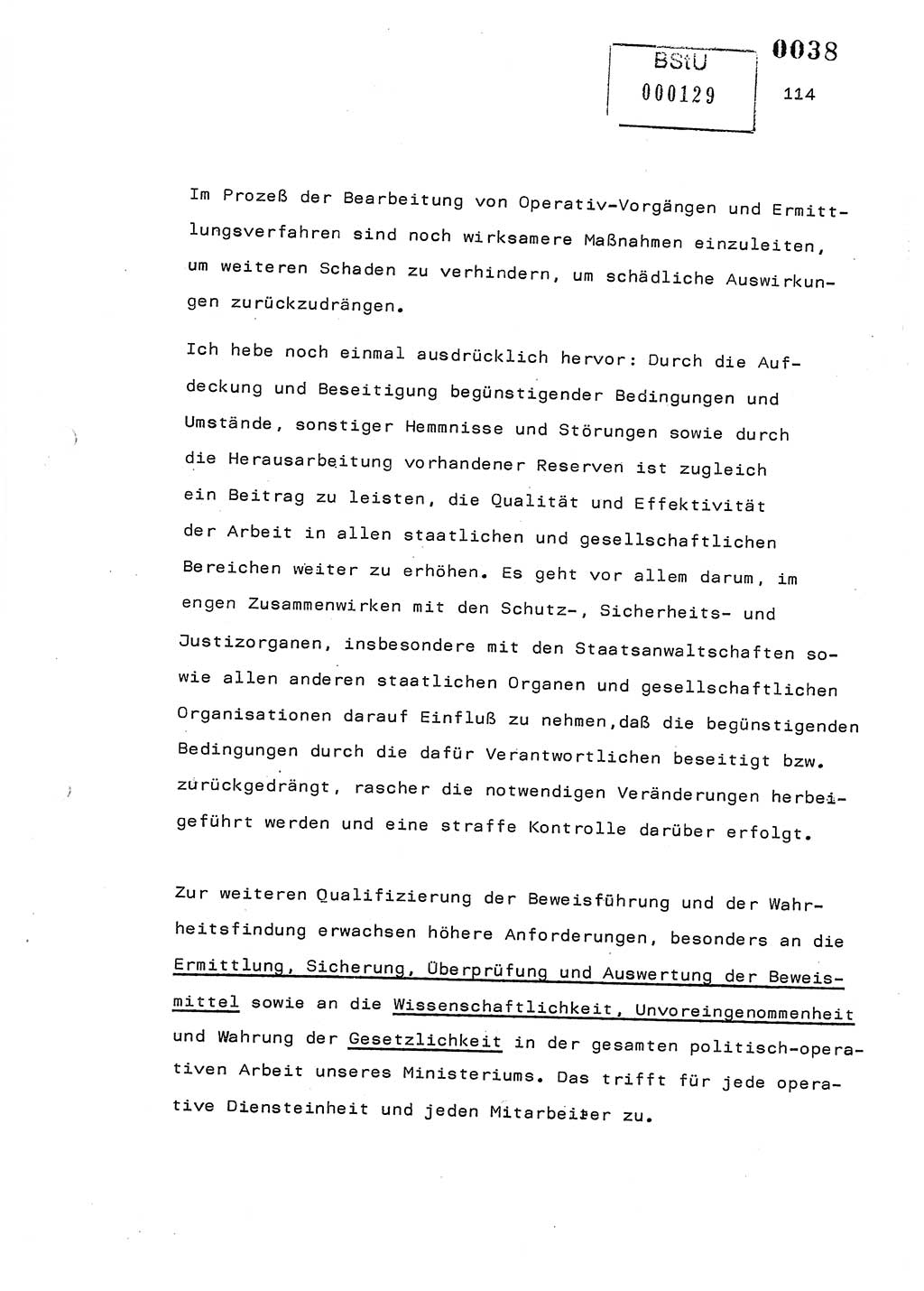 Referat des Genossen Minister (Generaloberst Erich Mielke) am 2. Beratungstag der zentralen Dienstkonferenz am 5.-6.7.1979, Zum 3. Strafrechtsänderungsgesetz sowie zu den Änderungen des Paß- und Ausländerrechts bzw. zoll- und devisenrechtlicher Bestimmungen der DDR [Ministerium für Staatssicherheit (MfS), Deutsche Demokratische Republik (DDR), Der Minister], Berlin 1979, Seite 114 (Ref. DK 2. Ber.-Tg. DDR MfS Min. /79 1979, S. 114)