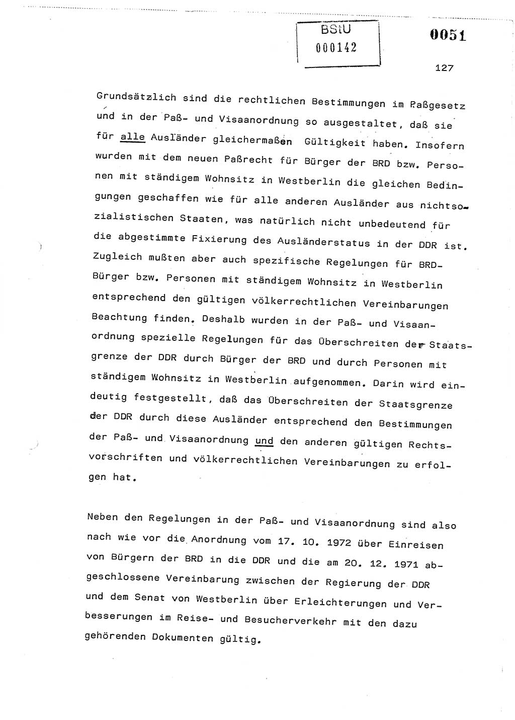 Referat des Genossen Minister (Generaloberst Erich Mielke) am 2. Beratungstag der zentralen Dienstkonferenz am 5.-6.7.1979, Zum 3. Strafrechtsänderungsgesetz sowie zu den Änderungen des Paß- und Ausländerrechts bzw. zoll- und devisenrechtlicher Bestimmungen der DDR [Ministerium für Staatssicherheit (MfS), Deutsche Demokratische Republik (DDR), Der Minister], Berlin 1979, Seite 127 (Ref. DK 2. Ber.-Tg. DDR MfS Min. /79 1979, S. 127)