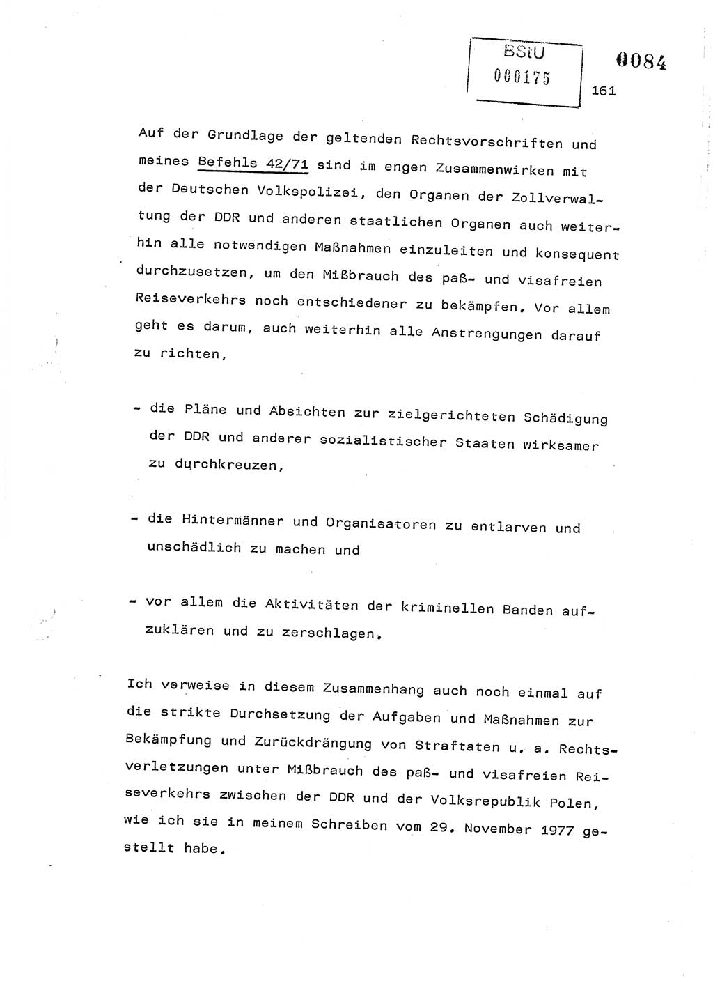 Referat des Genossen Minister (Generaloberst Erich Mielke) am 2. Beratungstag der zentralen Dienstkonferenz am 5.-6.7.1979, Zum 3. Strafrechtsänderungsgesetz sowie zu den Änderungen des Paß- und Ausländerrechts bzw. zoll- und devisenrechtlicher Bestimmungen der DDR [Ministerium für Staatssicherheit (MfS), Deutsche Demokratische Republik (DDR), Der Minister], Berlin 1979, Seite 161 (Ref. DK 2. Ber.-Tg. DDR MfS Min. /79 1979, S. 161)