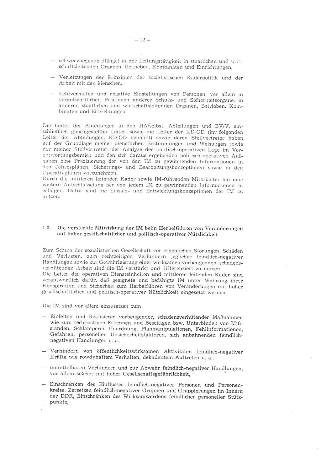 Richtlinie 1/79 für die Arbeit mit Inoffiziellen Mitarbeitern (IM) und Gesellschaftlichen Mitarbeitern für Sicherheit (GMS), Deutsche Demokratische Republik (DDR), Ministerium für Staatssicherheit (MfS), Der Minister (Mielke), Geheime Verschlußsache (GVS) ooo8-1/79, Berlin 1979, Seite 12 (RL 1/79 DDR MfS Min. GVS ooo8-1/79 1979, S. 12)