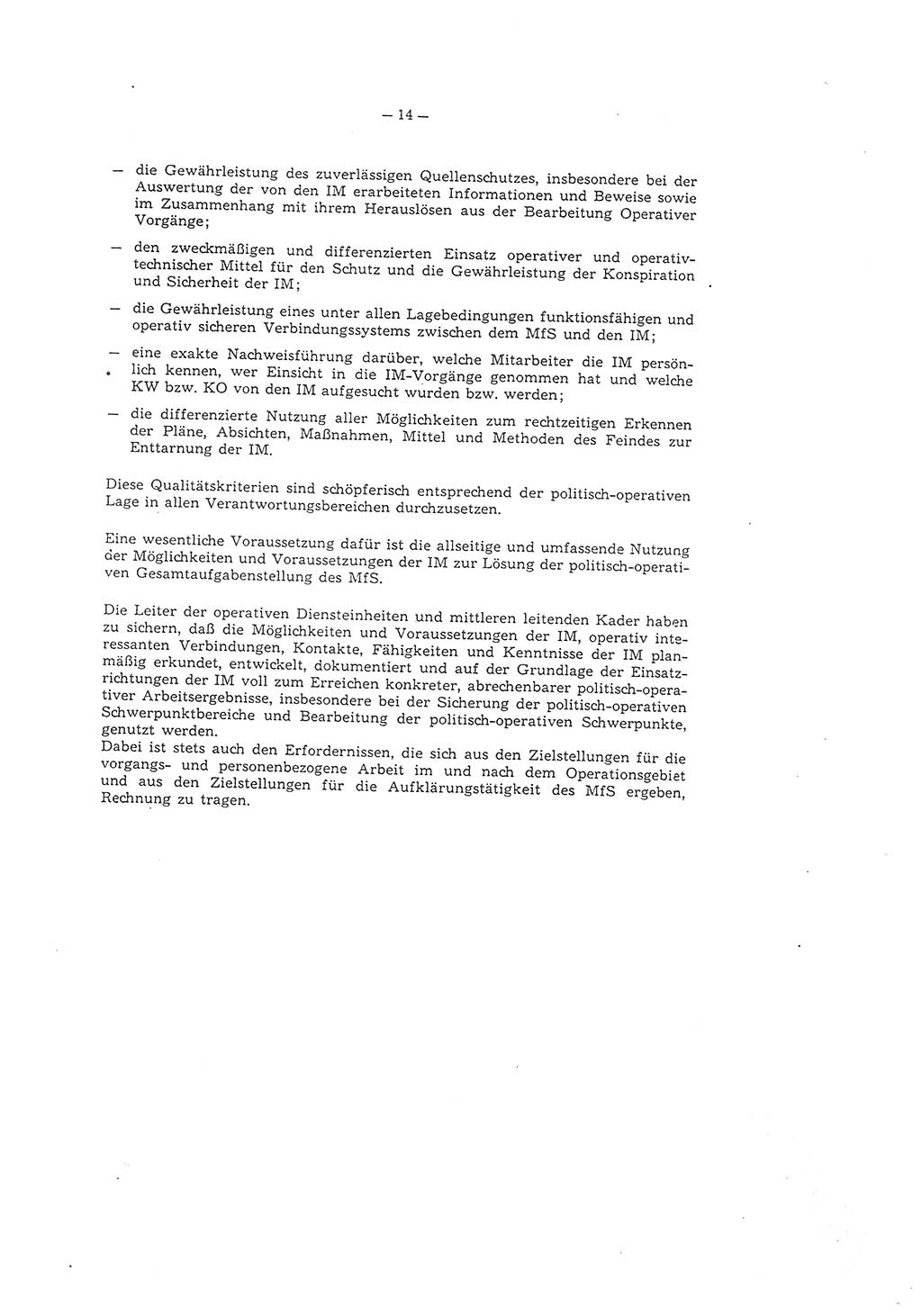 Richtlinie 1/79 für die Arbeit mit Inoffiziellen Mitarbeitern (IM) und Gesellschaftlichen Mitarbeitern für Sicherheit (GMS), Deutsche Demokratische Republik (DDR), Ministerium für Staatssicherheit (MfS), Der Minister (Mielke), Geheime Verschlußsache (GVS) ooo8-1/79, Berlin 1979, Seite 14 (RL 1/79 DDR MfS Min. GVS ooo8-1/79 1979, S. 14)