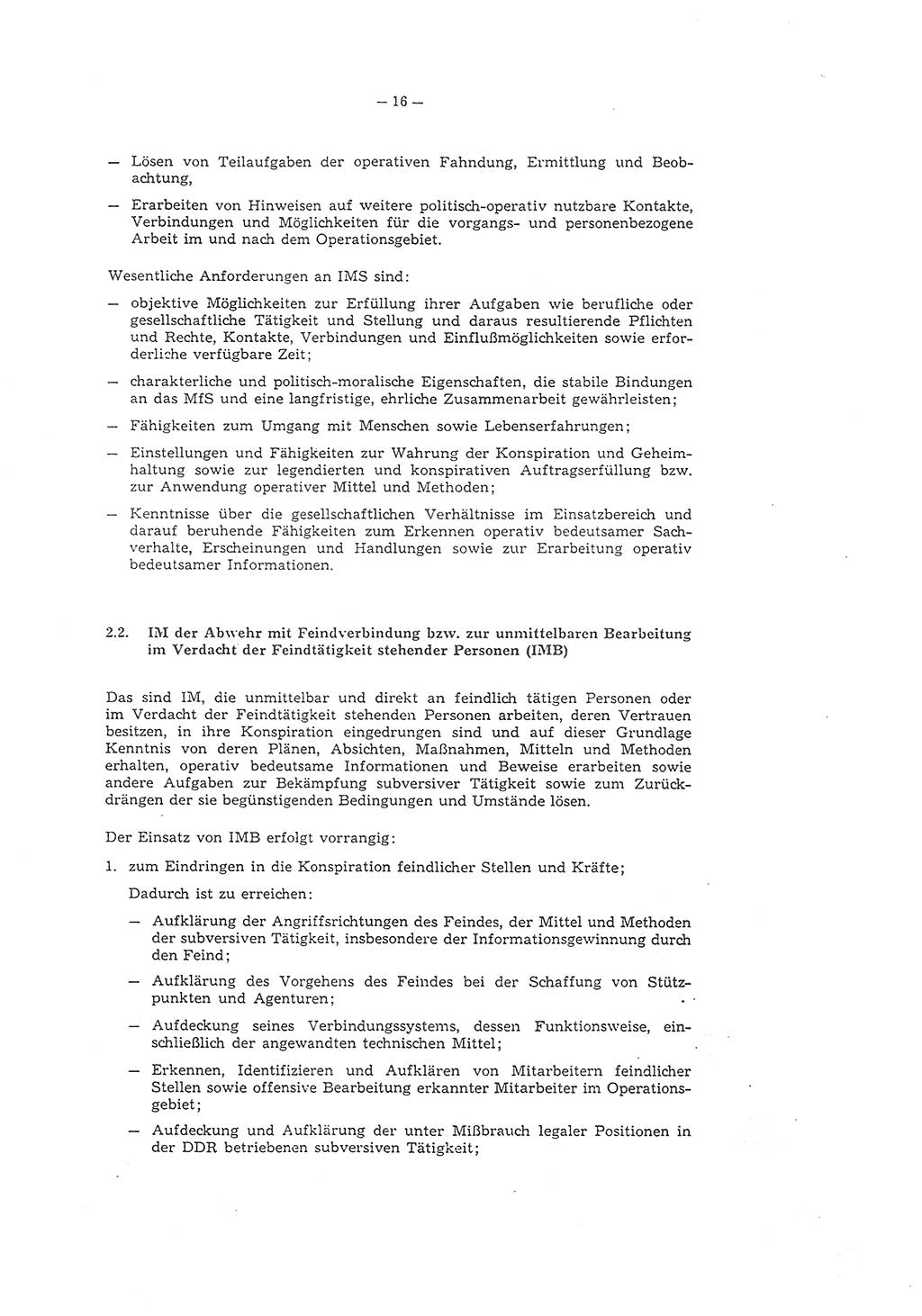 Richtlinie 1/79 für die Arbeit mit Inoffiziellen Mitarbeitern (IM) und Gesellschaftlichen Mitarbeitern für Sicherheit (GMS), Deutsche Demokratische Republik (DDR), Ministerium für Staatssicherheit (MfS), Der Minister (Mielke), Geheime Verschlußsache (GVS) ooo8-1/79, Berlin 1979, Seite 16 (RL 1/79 DDR MfS Min. GVS ooo8-1/79 1979, S. 16)