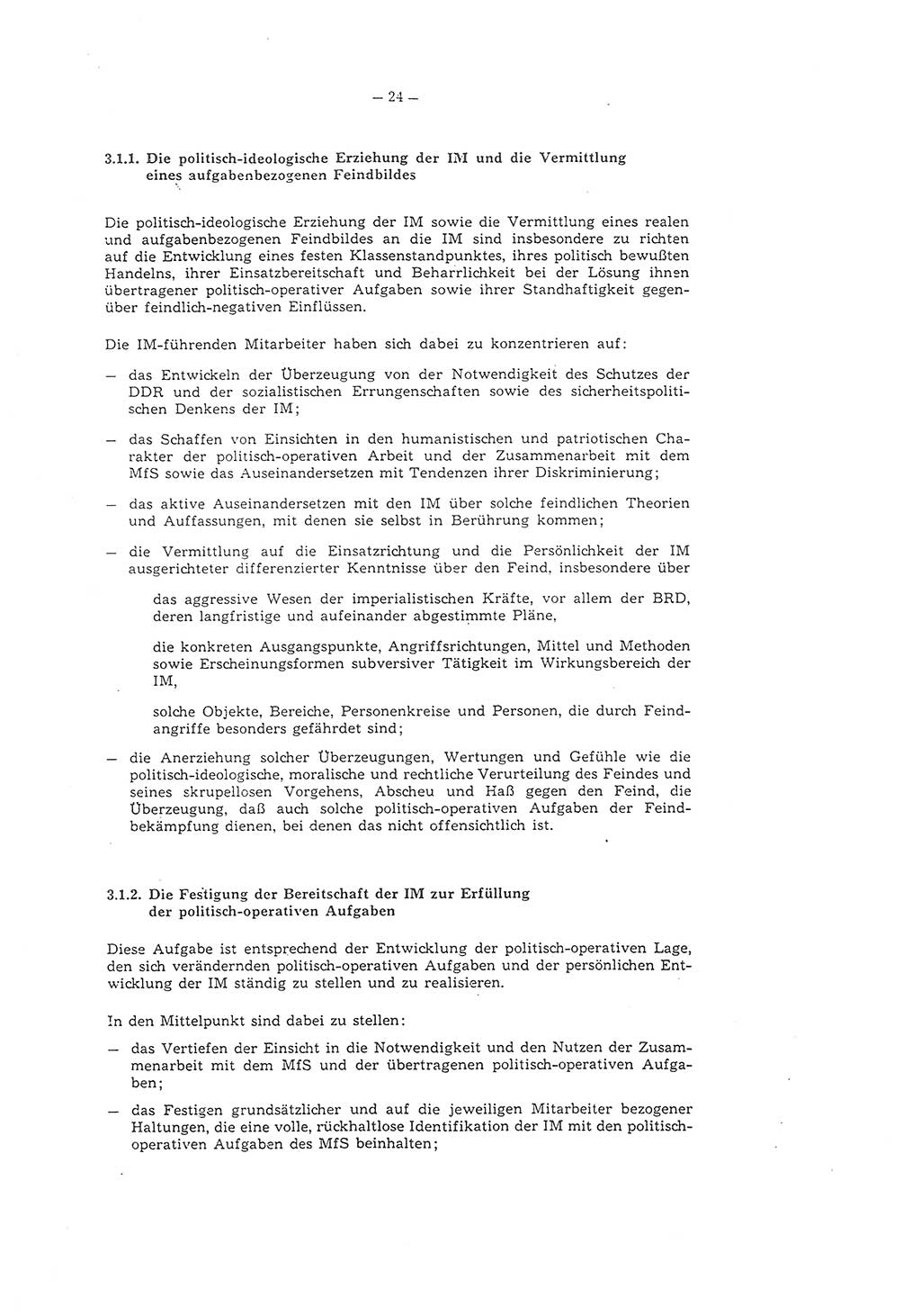 Richtlinie 1/79 für die Arbeit mit Inoffiziellen Mitarbeitern (IM) und Gesellschaftlichen Mitarbeitern für Sicherheit (GMS), Deutsche Demokratische Republik (DDR), Ministerium für Staatssicherheit (MfS), Der Minister (Mielke), Geheime Verschlußsache (GVS) ooo8-1/79, Berlin 1979, Seite 24 (RL 1/79 DDR MfS Min. GVS ooo8-1/79 1979, S. 24)