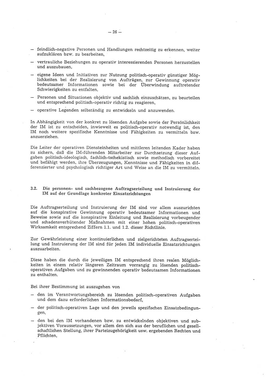 Richtlinie 1/79 für die Arbeit mit Inoffiziellen Mitarbeitern (IM) und Gesellschaftlichen Mitarbeitern für Sicherheit (GMS), Deutsche Demokratische Republik (DDR), Ministerium für Staatssicherheit (MfS), Der Minister (Mielke), Geheime Verschlußsache (GVS) ooo8-1/79, Berlin 1979, Seite 26 (RL 1/79 DDR MfS Min. GVS ooo8-1/79 1979, S. 26)