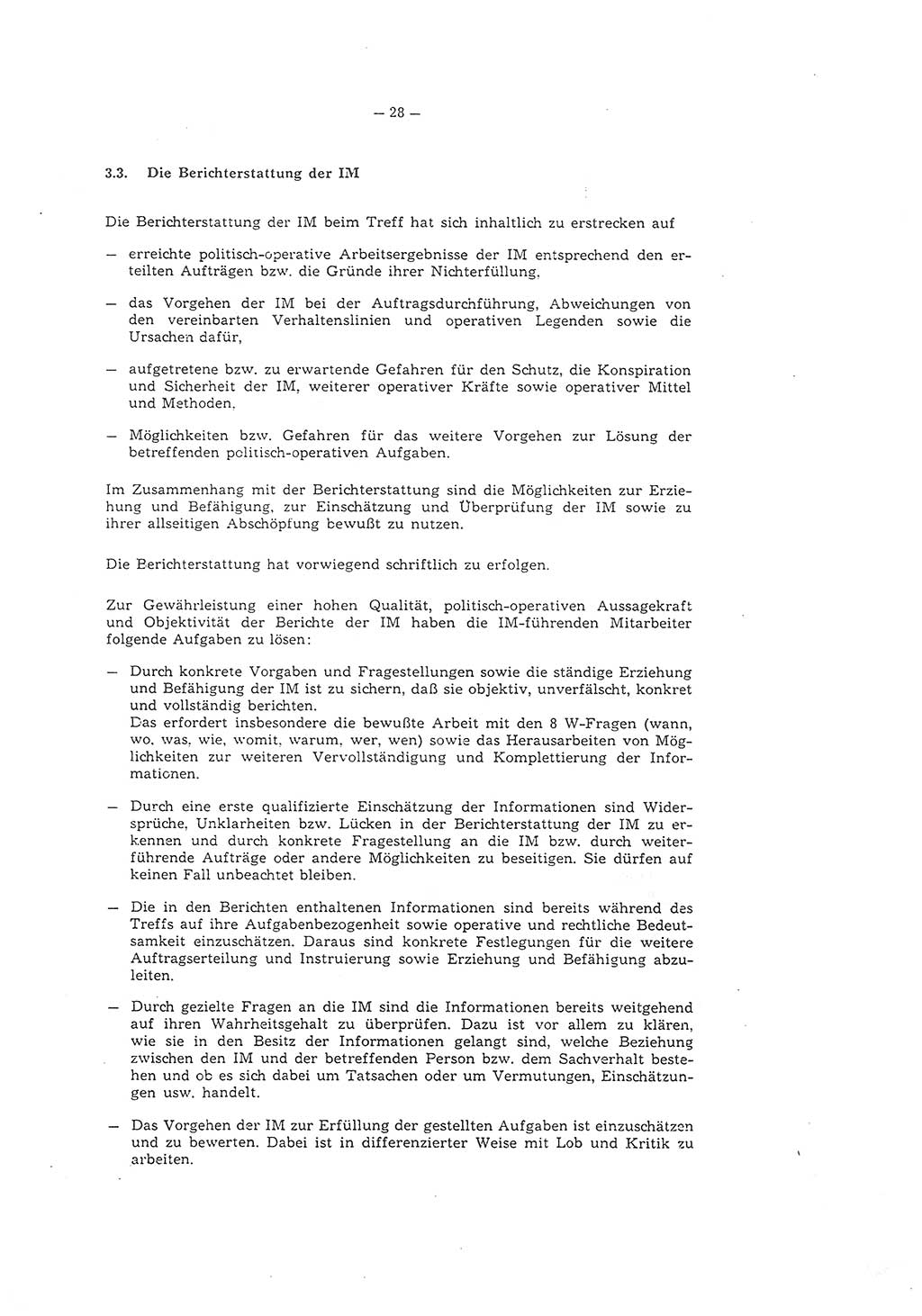 Richtlinie 1/79 für die Arbeit mit Inoffiziellen Mitarbeitern (IM) und Gesellschaftlichen Mitarbeitern für Sicherheit (GMS), Deutsche Demokratische Republik (DDR), Ministerium für Staatssicherheit (MfS), Der Minister (Mielke), Geheime Verschlußsache (GVS) ooo8-1/79, Berlin 1979, Seite 28 (RL 1/79 DDR MfS Min. GVS ooo8-1/79 1979, S. 28)