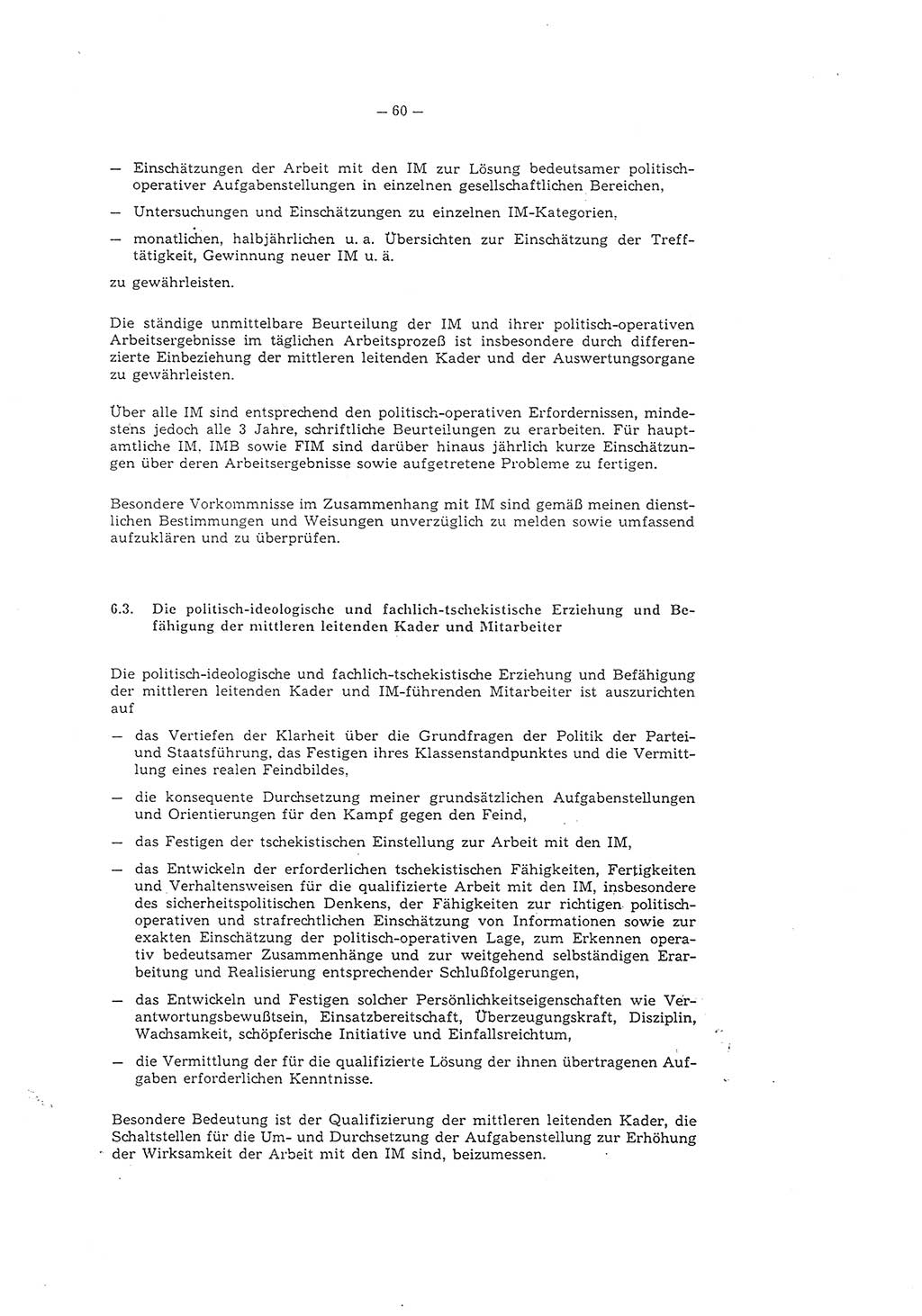 Richtlinie 1/79 für die Arbeit mit Inoffiziellen Mitarbeitern (IM) und Gesellschaftlichen Mitarbeitern für Sicherheit (GMS), Deutsche Demokratische Republik (DDR), Ministerium für Staatssicherheit (MfS), Der Minister (Mielke), Geheime Verschlußsache (GVS) ooo8-1/79, Berlin 1979, Seite 60 (RL 1/79 DDR MfS Min. GVS ooo8-1/79 1979, S. 60)