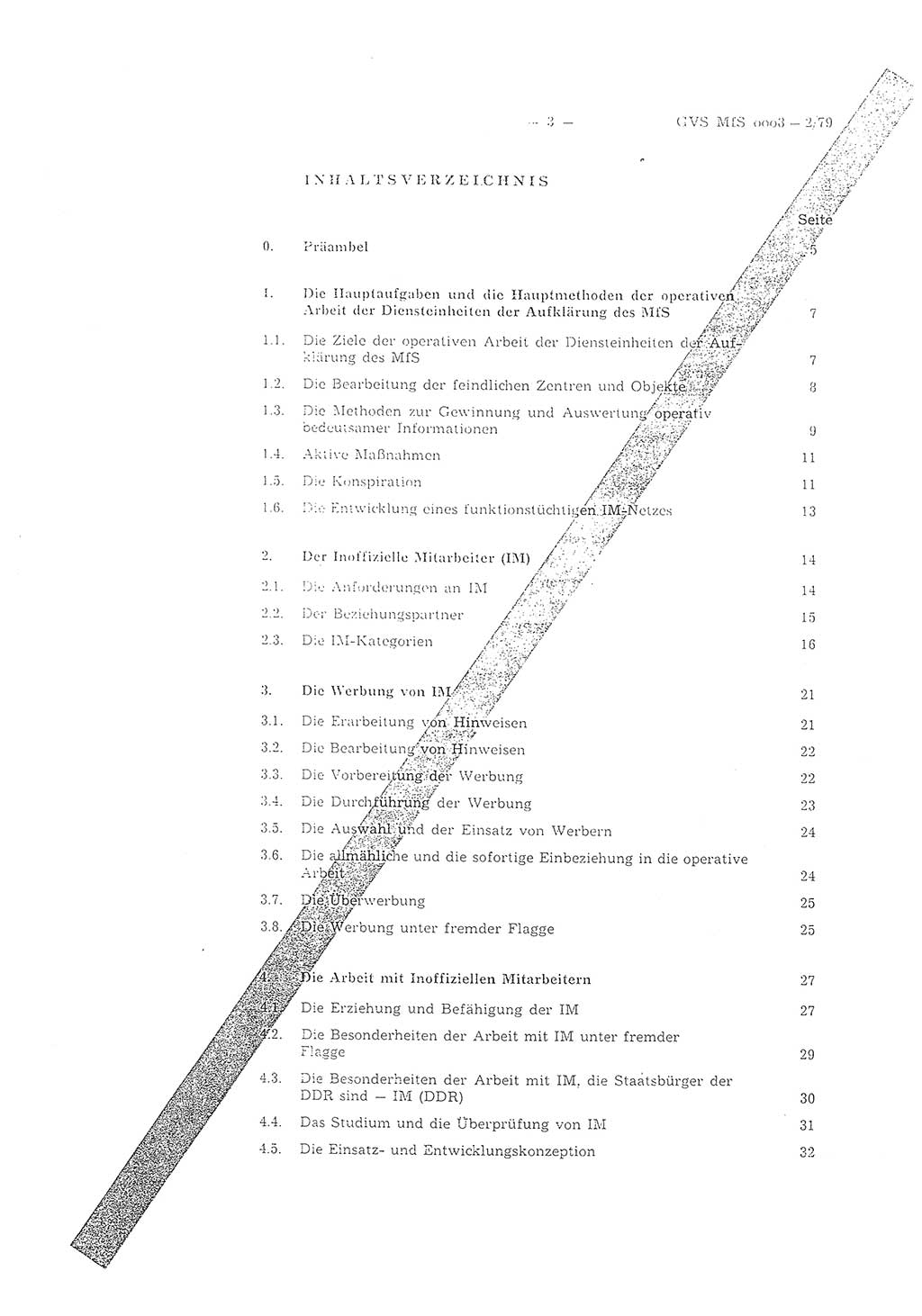 Richtlinie 2/79 für die Arbeit mit Inoffiziellen Mitarbeitern (IM) im Operationsgebiet, Deutsche Demokratische Republik (DDR), Ministerium für Staatssicherheit (MfS), Der Minister (Mielke), Geheime Verschlußsache (GVS) ooo8-2/79, Berlin 1979, Seite 3 (RL 2/79 DDR MfS Min. GVS ooo8-2/79 1979, S. 3)