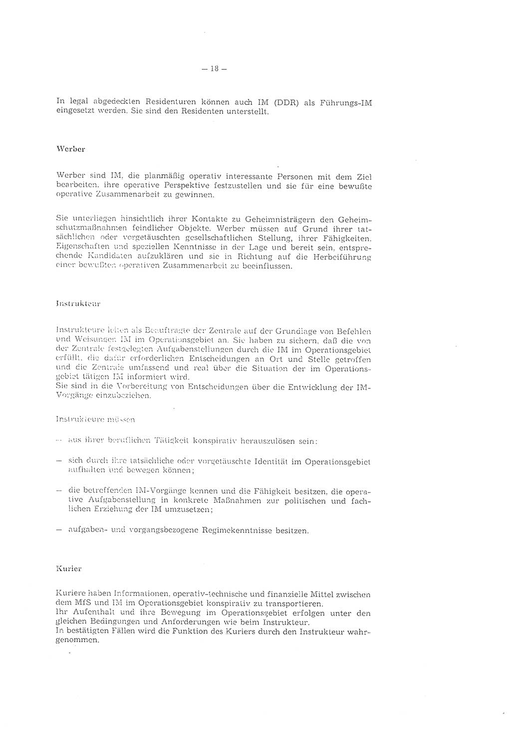 Richtlinie 2/79 für die Arbeit mit Inoffiziellen Mitarbeitern (IM) im Operationsgebiet, Deutsche Demokratische Republik (DDR), Ministerium für Staatssicherheit (MfS), Der Minister (Mielke), Geheime Verschlußsache (GVS) ooo8-2/79, Berlin 1979, Seite 18 (RL 2/79 DDR MfS Min. GVS ooo8-2/79 1979, S. 18)