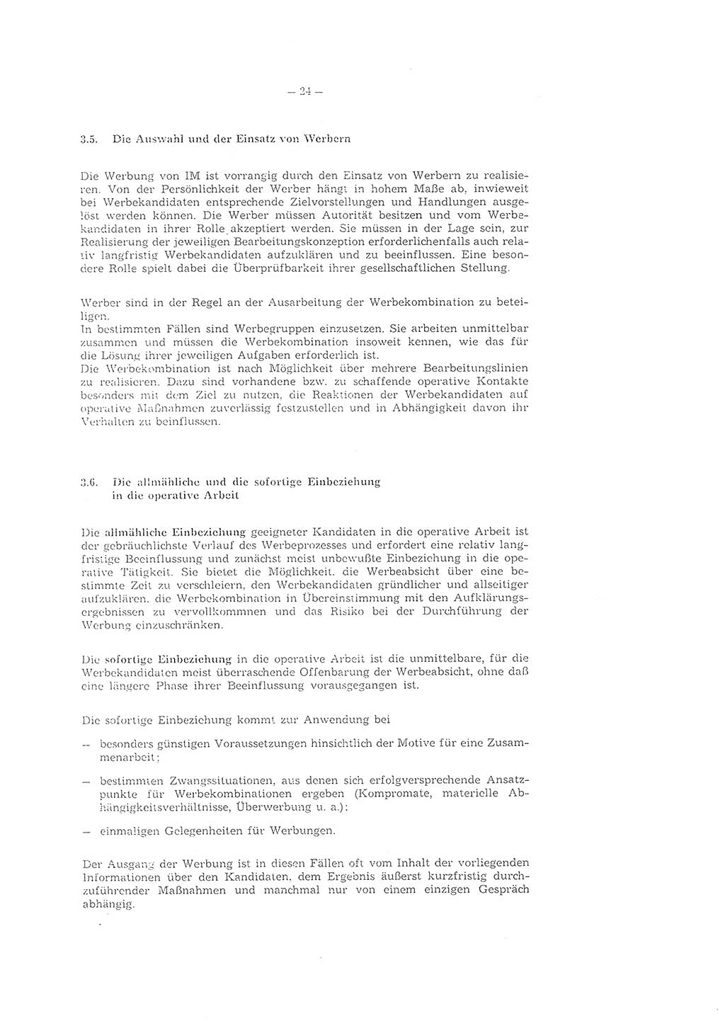 Richtlinie 2/79 für die Arbeit mit Inoffiziellen Mitarbeitern (IM) im Operationsgebiet, Deutsche Demokratische Republik (DDR), Ministerium für Staatssicherheit (MfS), Der Minister (Mielke), Geheime Verschlußsache (GVS) ooo8-2/79, Berlin 1979, Seite 24 (RL 2/79 DDR MfS Min. GVS ooo8-2/79 1979, S. 24)