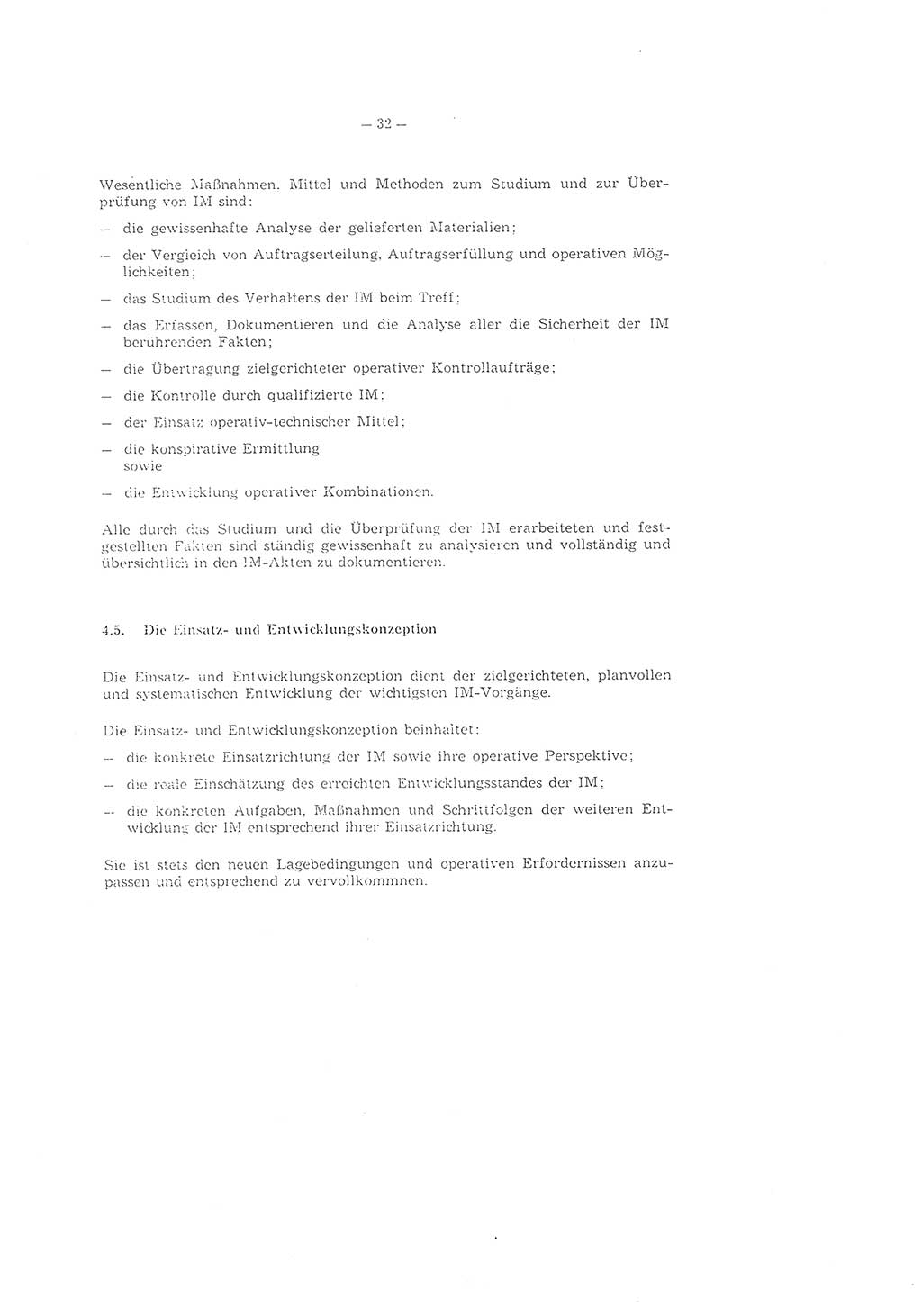 Richtlinie 2/79 für die Arbeit mit Inoffiziellen Mitarbeitern (IM) im Operationsgebiet, Deutsche Demokratische Republik (DDR), Ministerium für Staatssicherheit (MfS), Der Minister (Mielke), Geheime Verschlußsache (GVS) ooo8-2/79, Berlin 1979, Seite 32 (RL 2/79 DDR MfS Min. GVS ooo8-2/79 1979, S. 32)