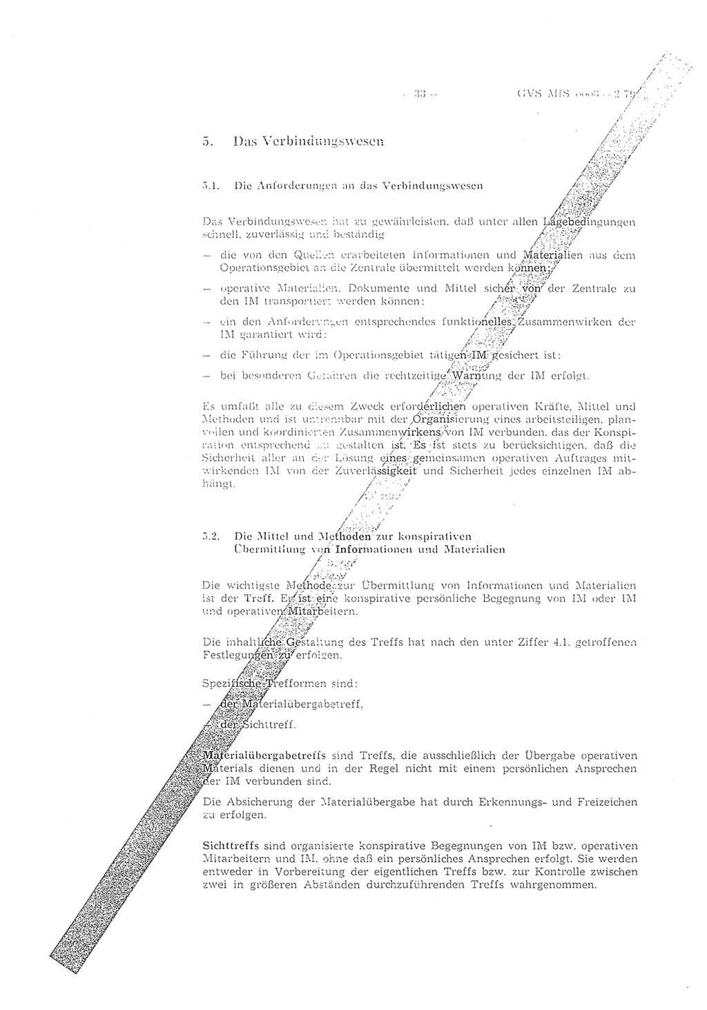 Richtlinie 2/79 für die Arbeit mit Inoffiziellen Mitarbeitern (IM) im Operationsgebiet, Deutsche Demokratische Republik (DDR), Ministerium für Staatssicherheit (MfS), Der Minister (Mielke), Geheime Verschlußsache (GVS) ooo8-2/79, Berlin 1979, Seite 33 (RL 2/79 DDR MfS Min. GVS ooo8-2/79 1979, S. 33)