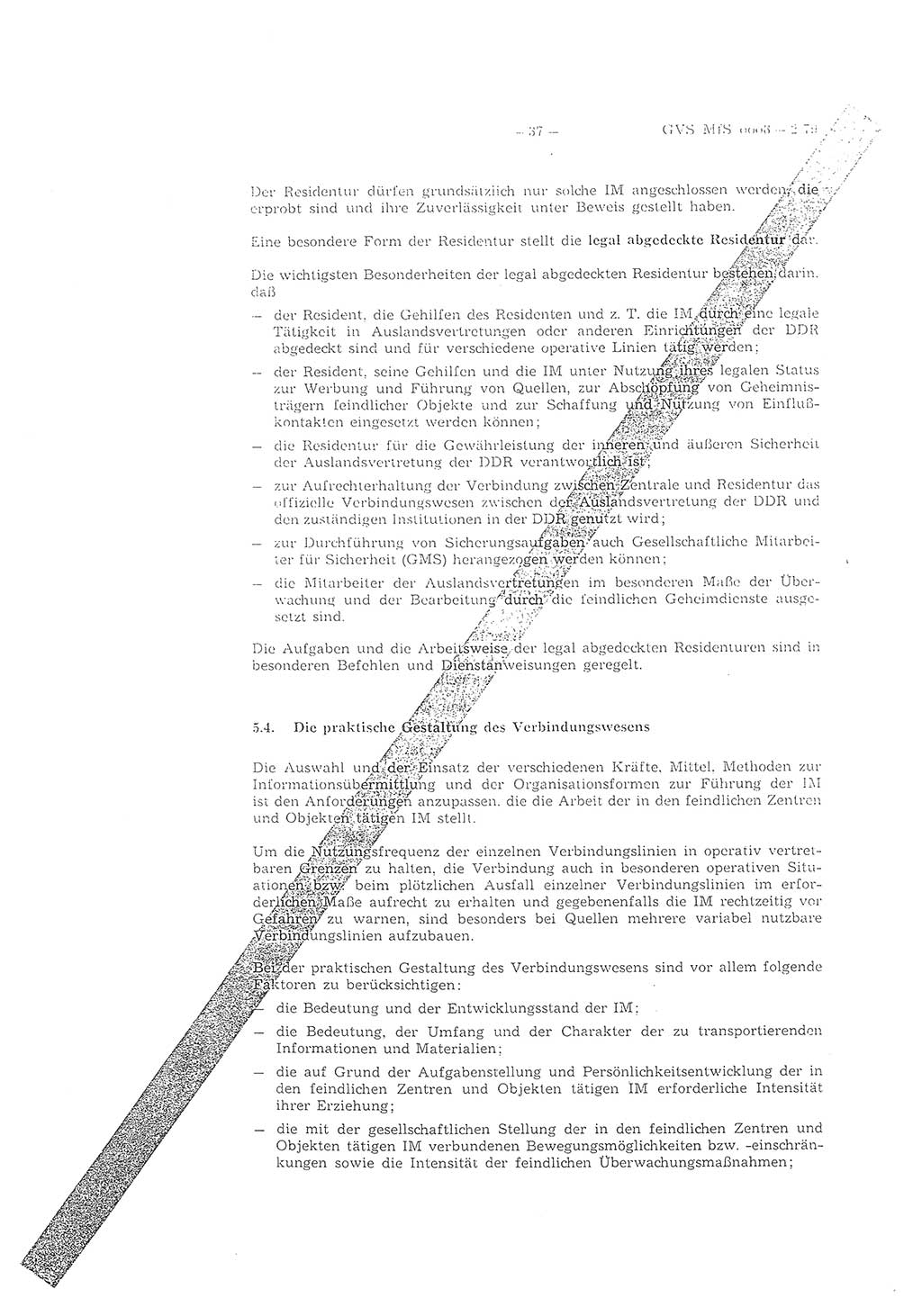 Richtlinie 2/79 für die Arbeit mit Inoffiziellen Mitarbeitern (IM) im Operationsgebiet, Deutsche Demokratische Republik (DDR), Ministerium für Staatssicherheit (MfS), Der Minister (Mielke), Geheime Verschlußsache (GVS) ooo8-2/79, Berlin 1979, Seite 37 (RL 2/79 DDR MfS Min. GVS ooo8-2/79 1979, S. 37)