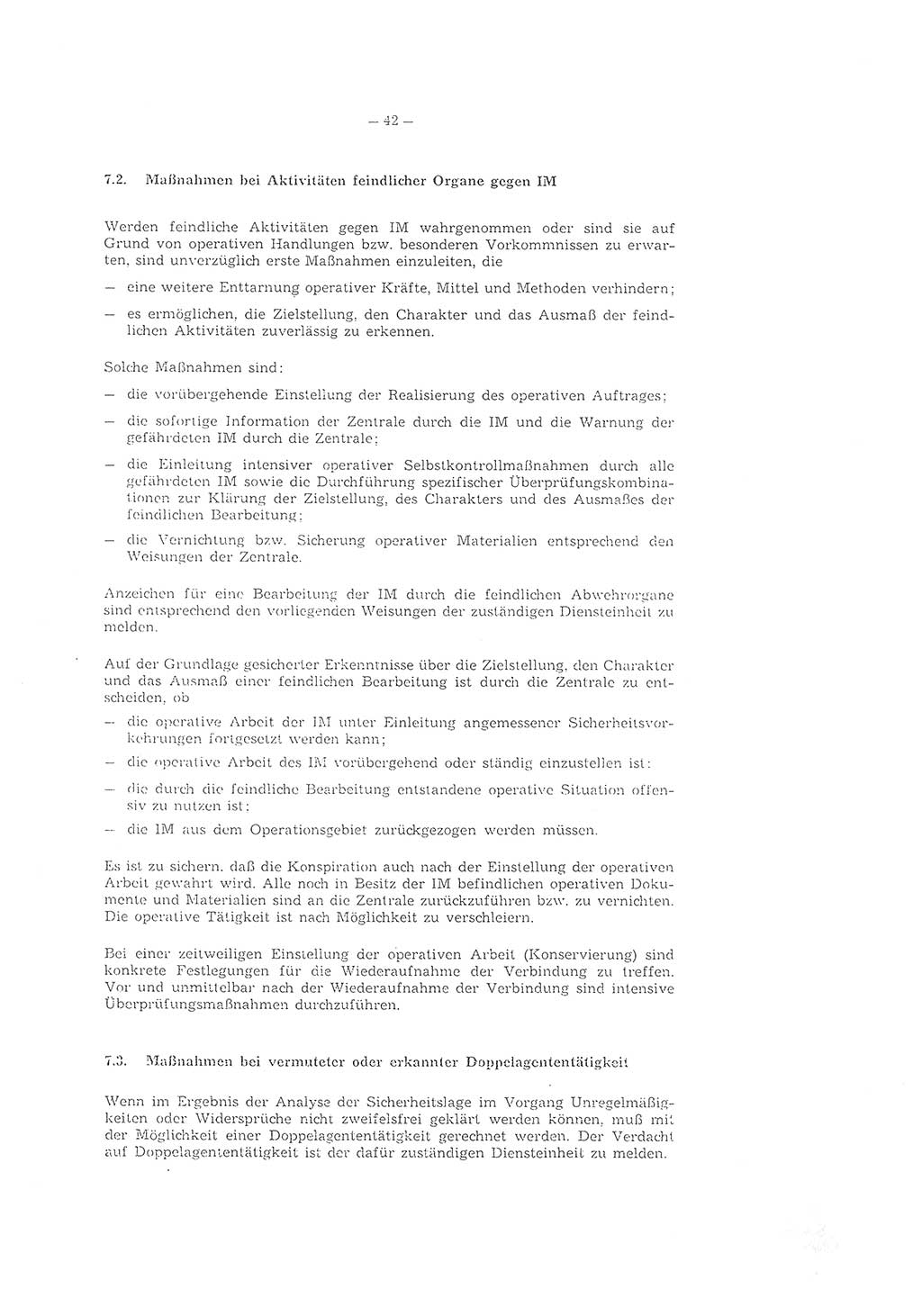 Richtlinie 2/79 für die Arbeit mit Inoffiziellen Mitarbeitern (IM) im Operationsgebiet, Deutsche Demokratische Republik (DDR), Ministerium für Staatssicherheit (MfS), Der Minister (Mielke), Geheime Verschlußsache (GVS) ooo8-2/79, Berlin 1979, Seite 42 (RL 2/79 DDR MfS Min. GVS ooo8-2/79 1979, S. 42)