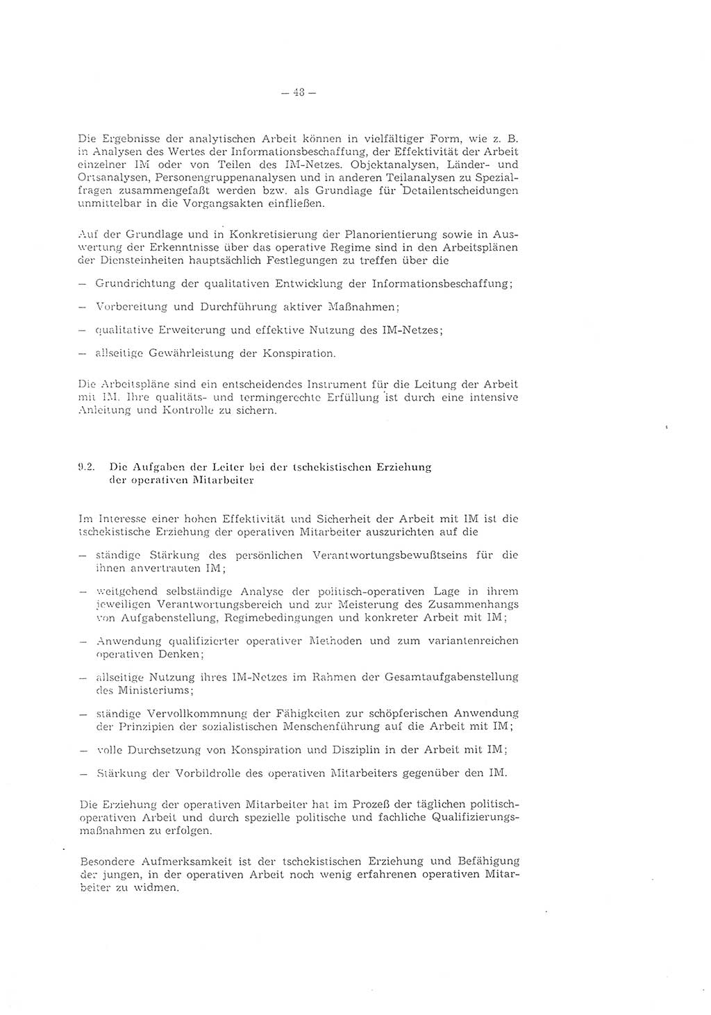 Richtlinie 2/79 für die Arbeit mit Inoffiziellen Mitarbeitern (IM) im Operationsgebiet, Deutsche Demokratische Republik (DDR), Ministerium für Staatssicherheit (MfS), Der Minister (Mielke), Geheime Verschlußsache (GVS) ooo8-2/79, Berlin 1979, Seite 48 (RL 2/79 DDR MfS Min. GVS ooo8-2/79 1979, S. 48)