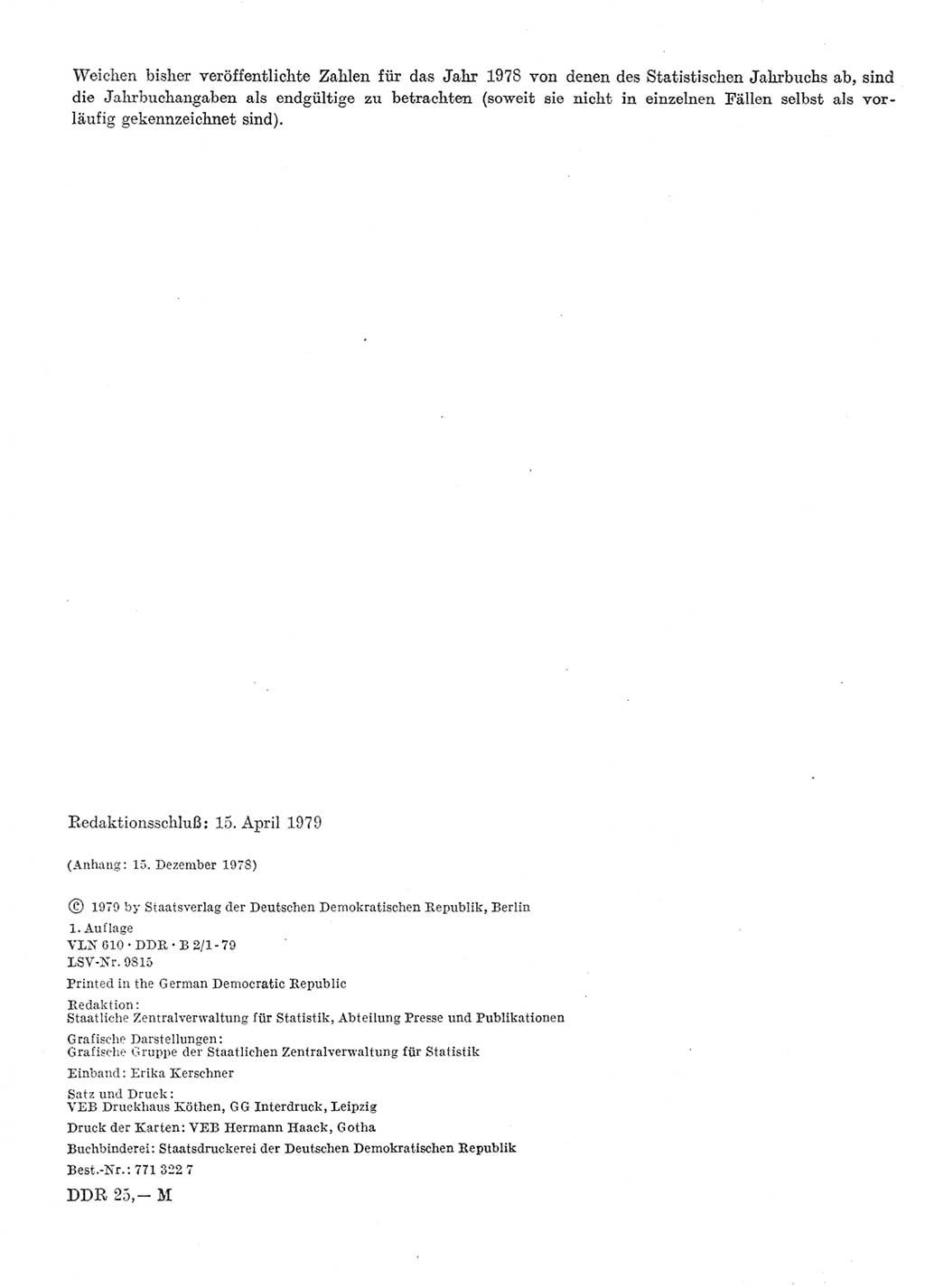Statistisches Jahrbuch der Deutschen Demokratischen Republik (DDR) 1979, Seite 2 (Stat. Jb. DDR 1979, S. 2)