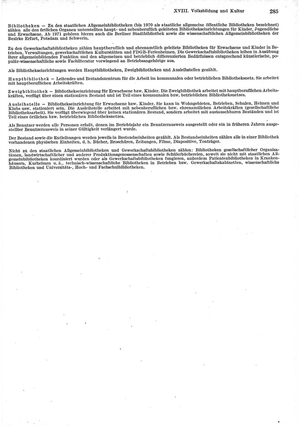 Statistisches Jahrbuch der Deutschen Demokratischen Republik (DDR) 1979, Seite 285 (Stat. Jb. DDR 1979, S. 285)