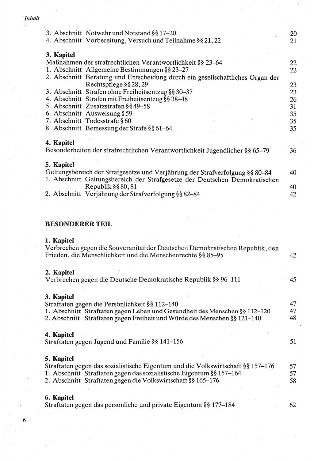 Strafgesetzbuch (StGB) der Deutschen Demokratischen Republik (DDR) sowie angrenzende Gesetze und Bestimmungen 1979, Seite 6 (StGB DDR Ges. Best. 1979, S. 6)