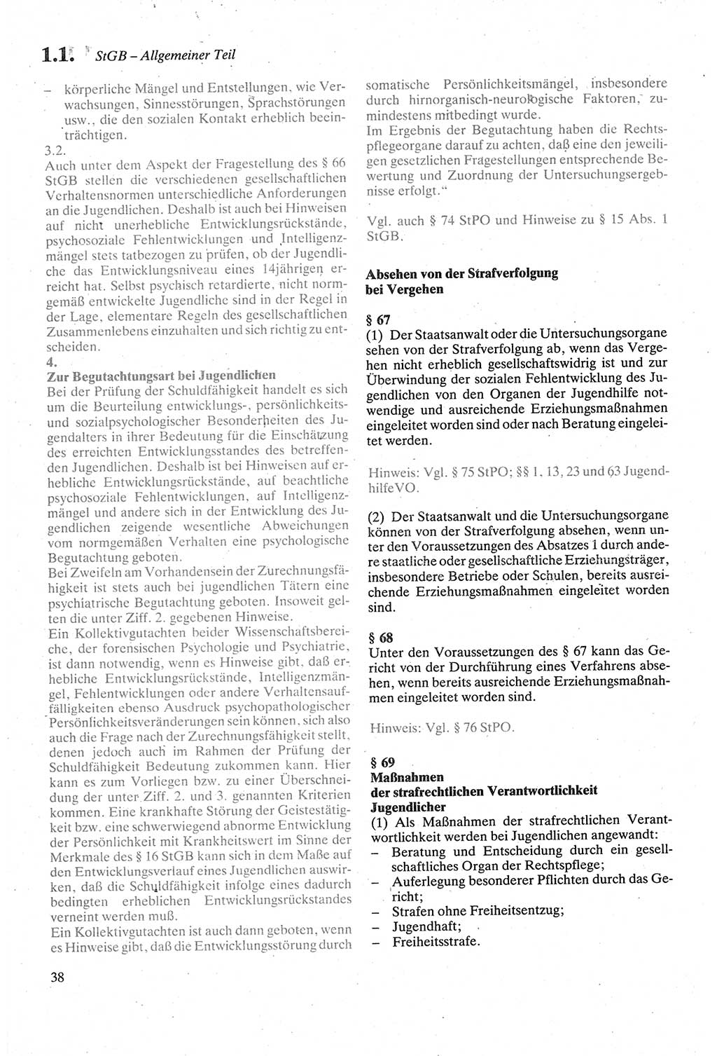 Strafgesetzbuch (StGB) der Deutschen Demokratischen Republik (DDR) sowie angrenzende Gesetze und Bestimmungen 1979, Seite 38 (StGB DDR Ges. Best. 1979, S. 38)