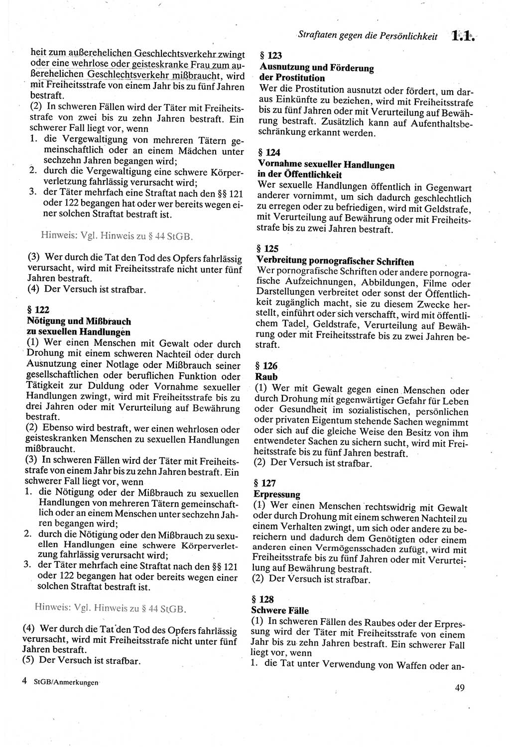 Strafgesetzbuch (StGB) der Deutschen Demokratischen Republik (DDR) sowie angrenzende Gesetze und Bestimmungen 1979, Seite 49 (StGB DDR Ges. Best. 1979, S. 49)