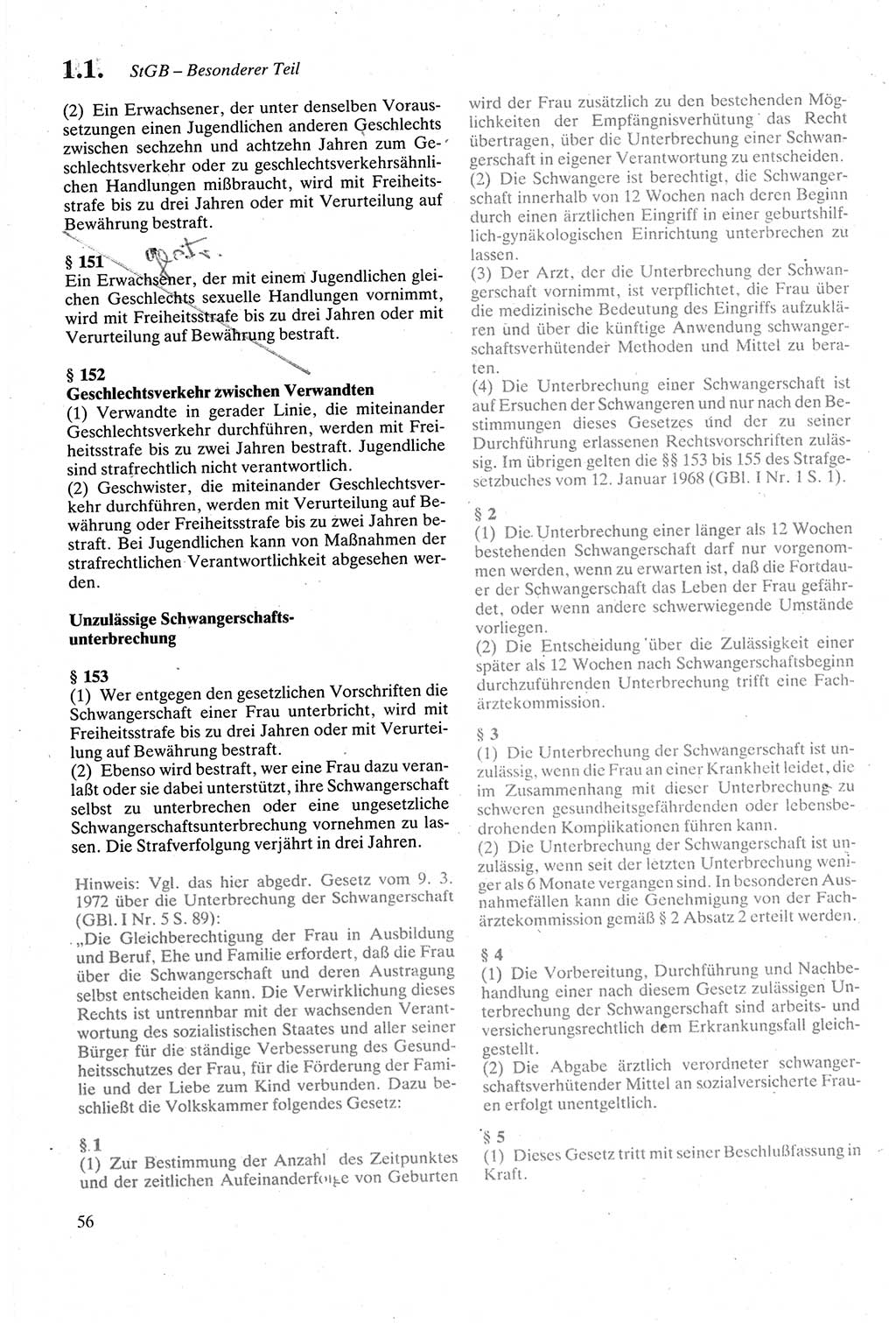 Strafgesetzbuch (StGB) der Deutschen Demokratischen Republik (DDR) sowie angrenzende Gesetze und Bestimmungen 1979, Seite 56 (StGB DDR Ges. Best. 1979, S. 56)
