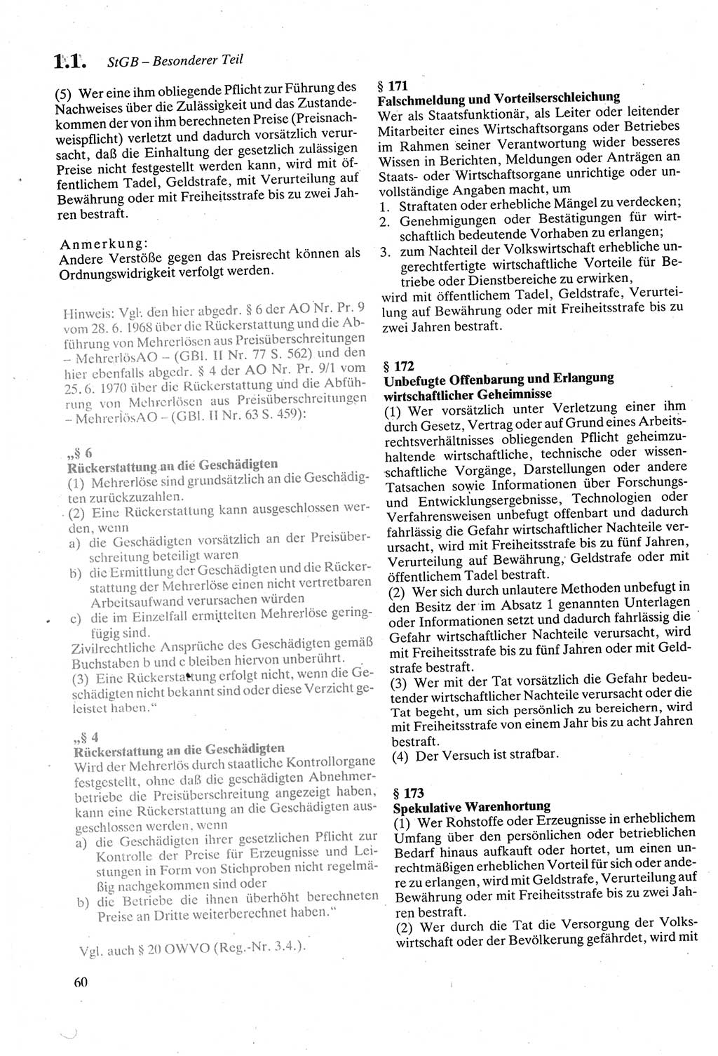 Strafgesetzbuch (StGB) der Deutschen Demokratischen Republik (DDR) sowie angrenzende Gesetze und Bestimmungen 1979, Seite 60 (StGB DDR Ges. Best. 1979, S. 60)