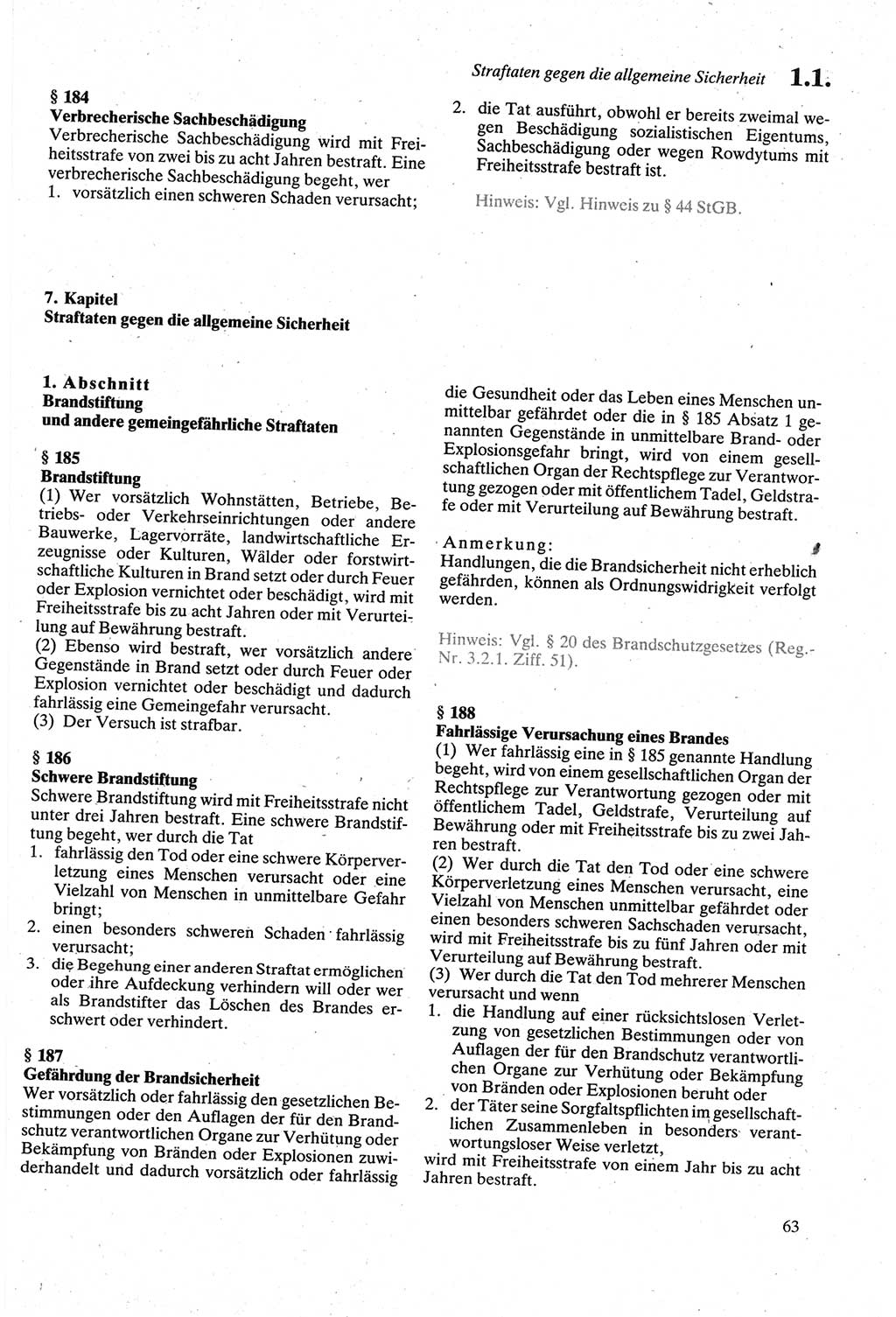 Strafgesetzbuch (StGB) der Deutschen Demokratischen Republik (DDR) sowie angrenzende Gesetze und Bestimmungen 1979, Seite 63 (StGB DDR Ges. Best. 1979, S. 63)