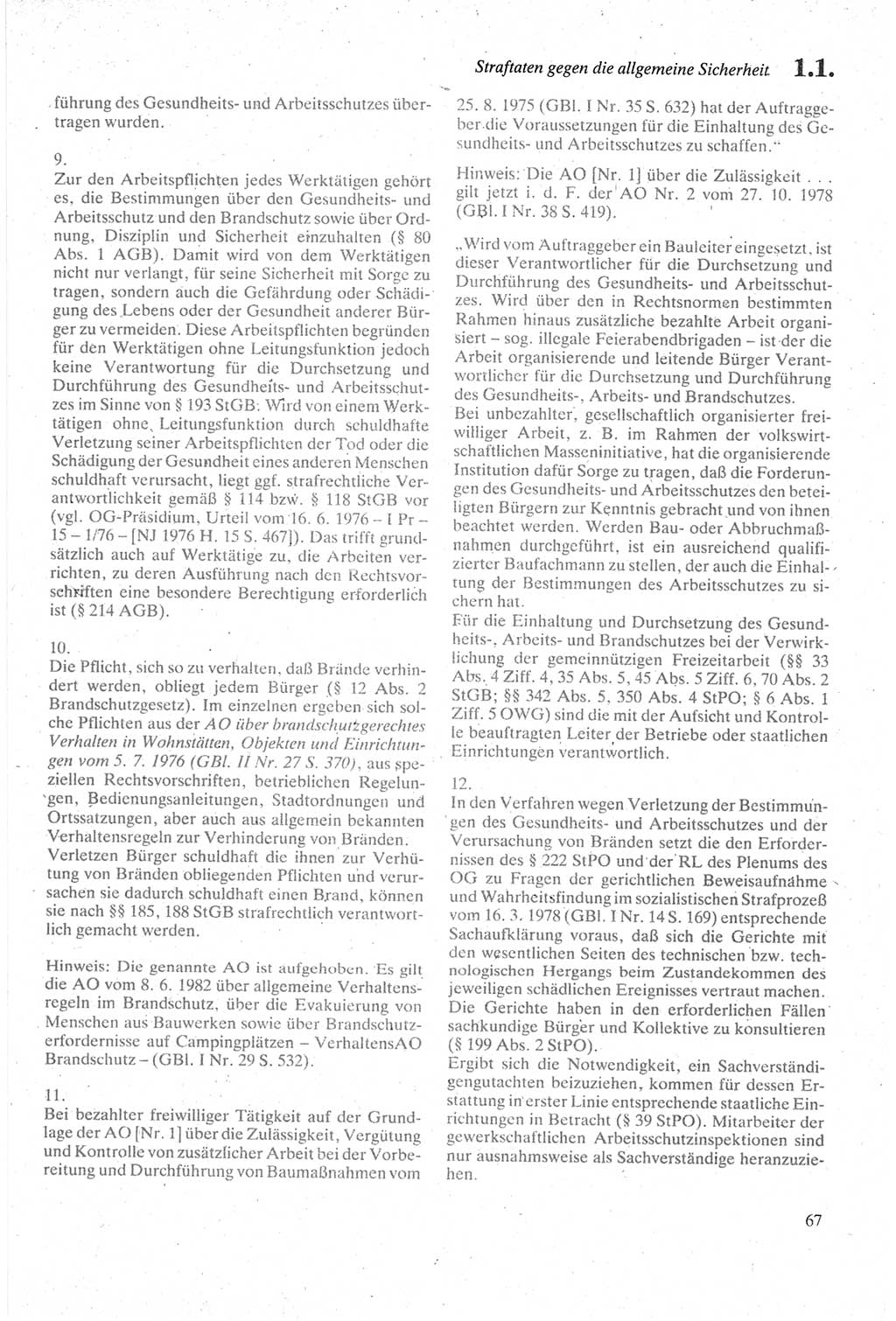 Strafgesetzbuch (StGB) der Deutschen Demokratischen Republik (DDR) sowie angrenzende Gesetze und Bestimmungen 1979, Seite 67 (StGB DDR Ges. Best. 1979, S. 67)