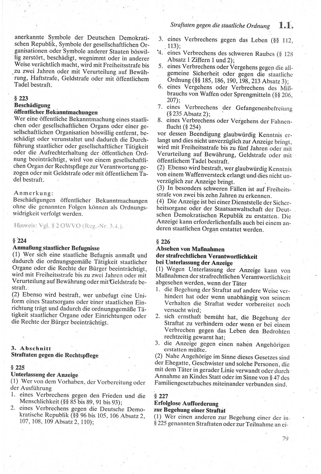 Strafgesetzbuch (StGB) der Deutschen Demokratischen Republik (DDR) sowie angrenzende Gesetze und Bestimmungen 1979, Seite 79 (StGB DDR Ges. Best. 1979, S. 79)