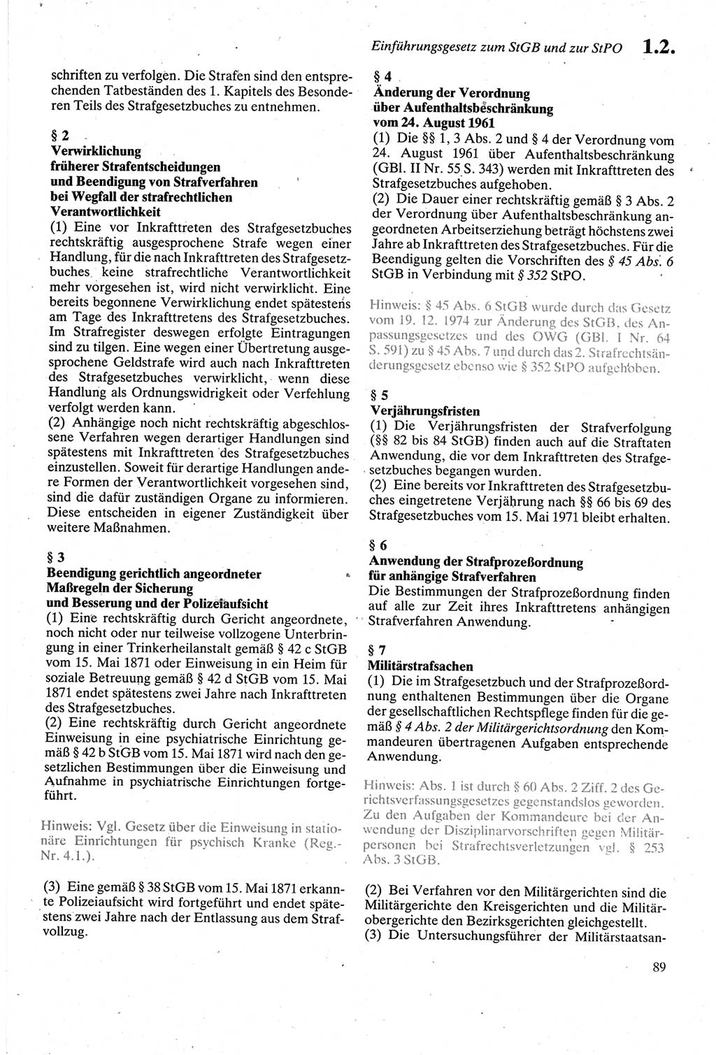 Strafgesetzbuch (StGB) der Deutschen Demokratischen Republik (DDR) sowie angrenzende Gesetze und Bestimmungen 1979, Seite 89 (StGB DDR Ges. Best. 1979, S. 89)