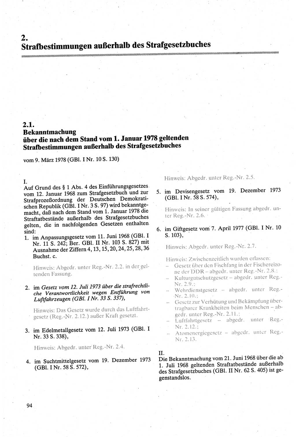 Strafgesetzbuch (StGB) der Deutschen Demokratischen Republik (DDR) sowie angrenzende Gesetze und Bestimmungen 1979, Seite 94 (StGB DDR Ges. Best. 1979, S. 94)