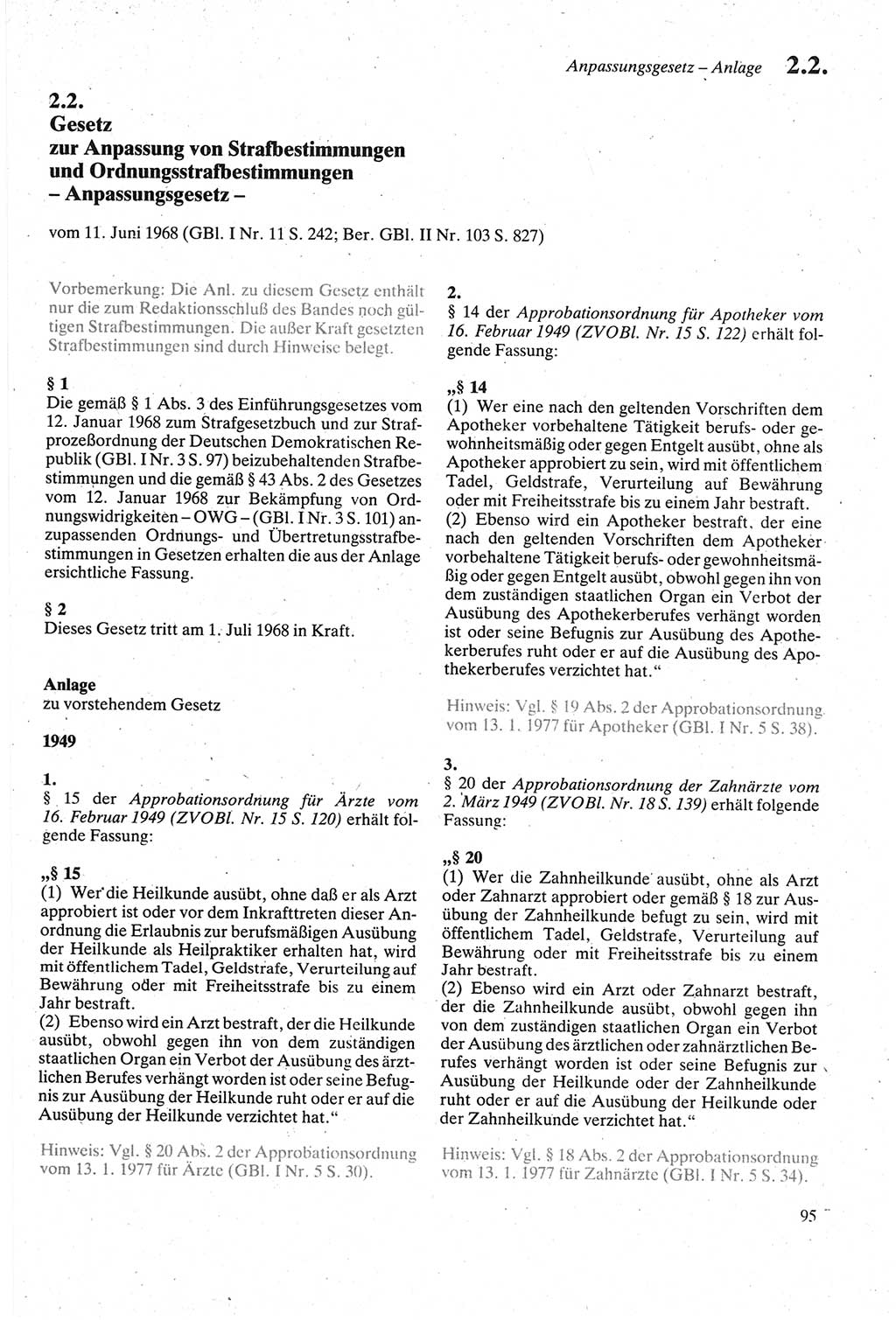 Strafgesetzbuch (StGB) der Deutschen Demokratischen Republik (DDR) sowie angrenzende Gesetze und Bestimmungen 1979, Seite 95 (StGB DDR Ges. Best. 1979, S. 95)