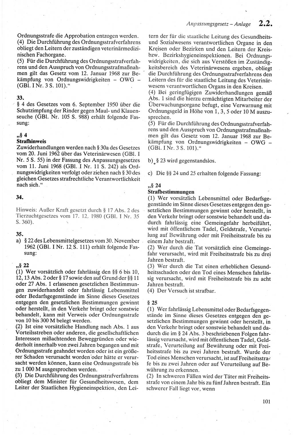 Strafgesetzbuch (StGB) der Deutschen Demokratischen Republik (DDR) sowie angrenzende Gesetze und Bestimmungen 1979, Seite 101 (StGB DDR Ges. Best. 1979, S. 101)