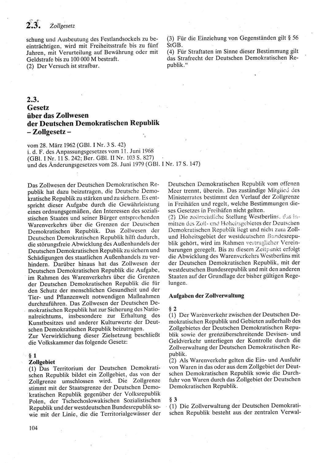 Strafgesetzbuch (StGB) der Deutschen Demokratischen Republik (DDR) sowie angrenzende Gesetze und Bestimmungen 1979, Seite 104 (StGB DDR Ges. Best. 1979, S. 104)