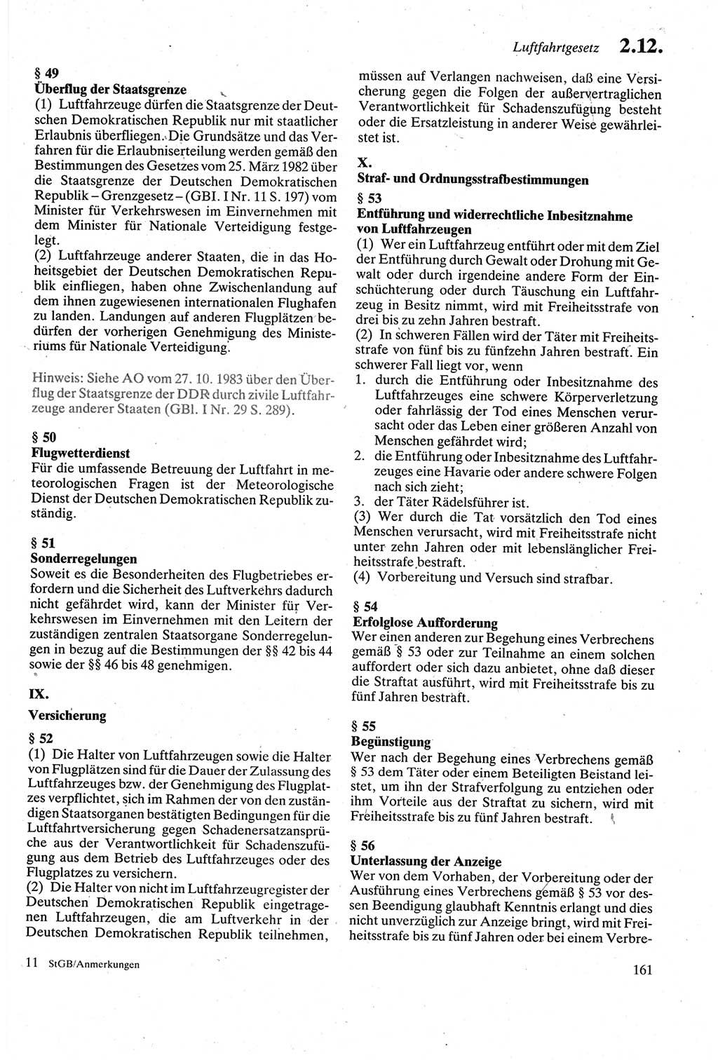 Strafgesetzbuch (StGB) der Deutschen Demokratischen Republik (DDR) sowie angrenzende Gesetze und Bestimmungen 1979, Seite 161 (StGB DDR Ges. Best. 1979, S. 161)