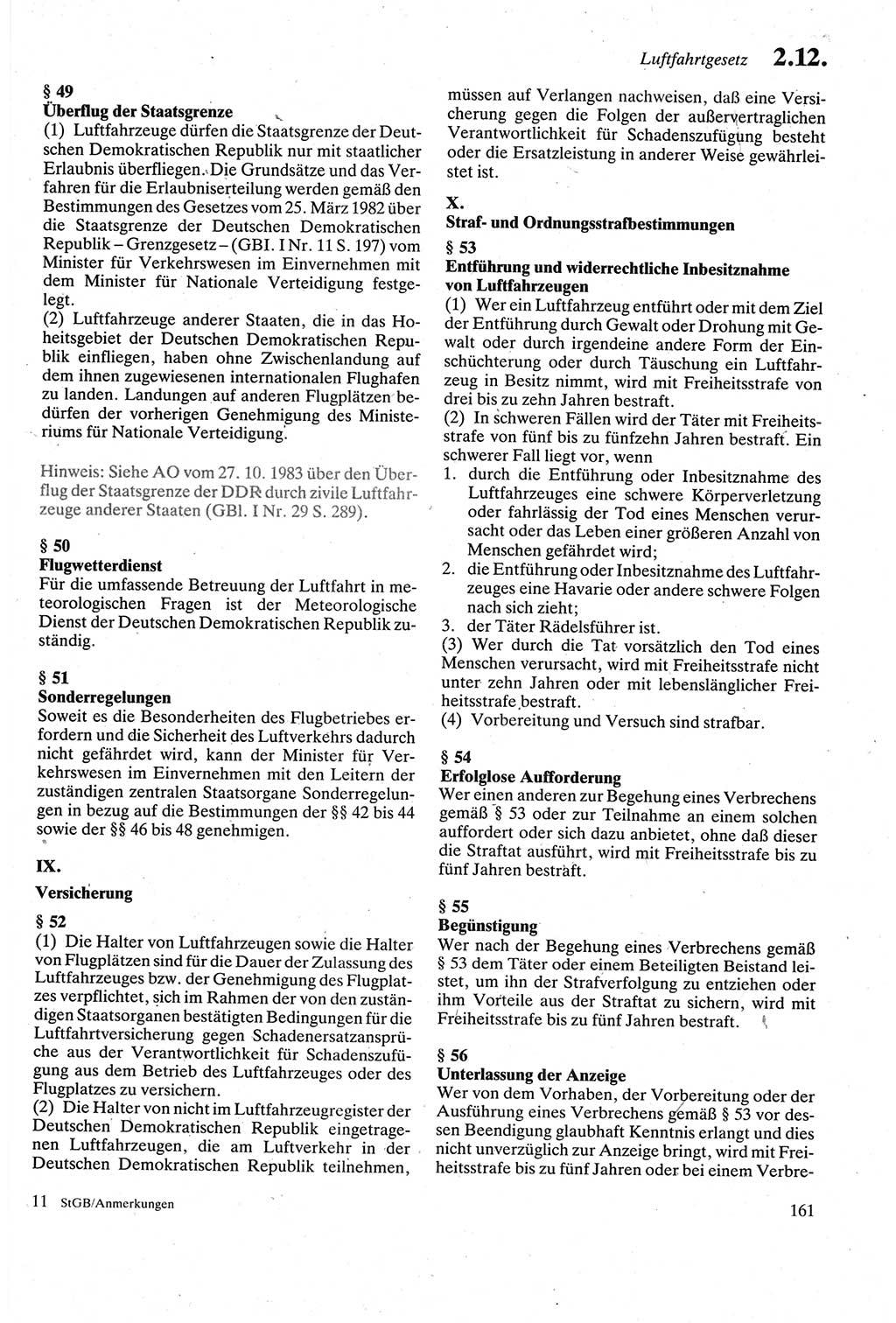 Strafgesetzbuch (StGB) der Deutschen Demokratischen Republik (DDR) sowie angrenzende Gesetze und Bestimmungen 1979, Seite 161 (StGB DDR Ges. Best. 1979, S. 161)