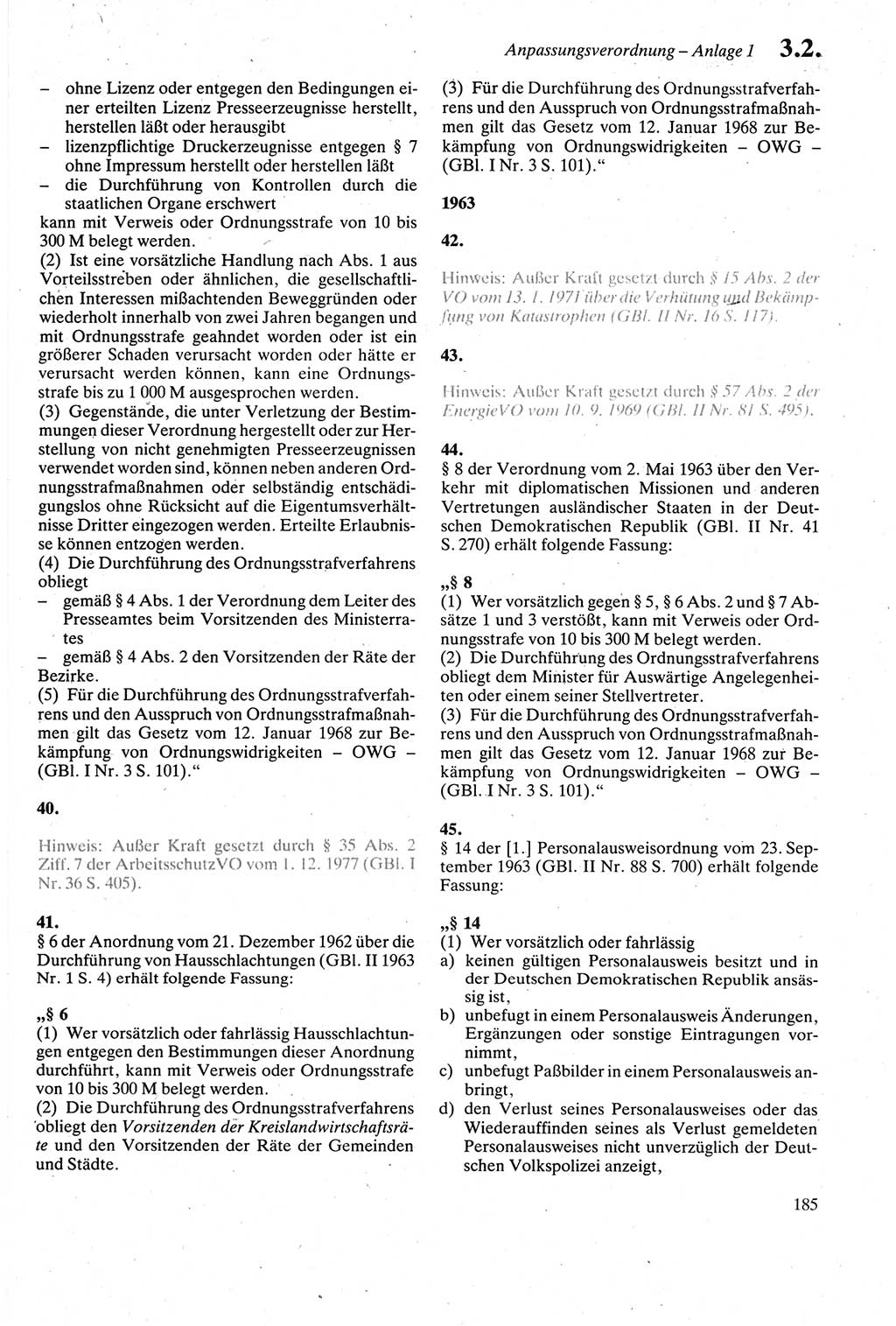 Strafgesetzbuch (StGB) der Deutschen Demokratischen Republik (DDR) sowie angrenzende Gesetze und Bestimmungen 1979, Seite 185 (StGB DDR Ges. Best. 1979, S. 185)