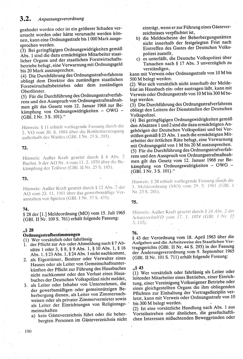 Strafgesetzbuch (StGB) der Deutschen Demokratischen Republik (DDR) sowie angrenzende Gesetze und Bestimmungen 1979, Seite 190 (StGB DDR Ges. Best. 1979, S. 190)