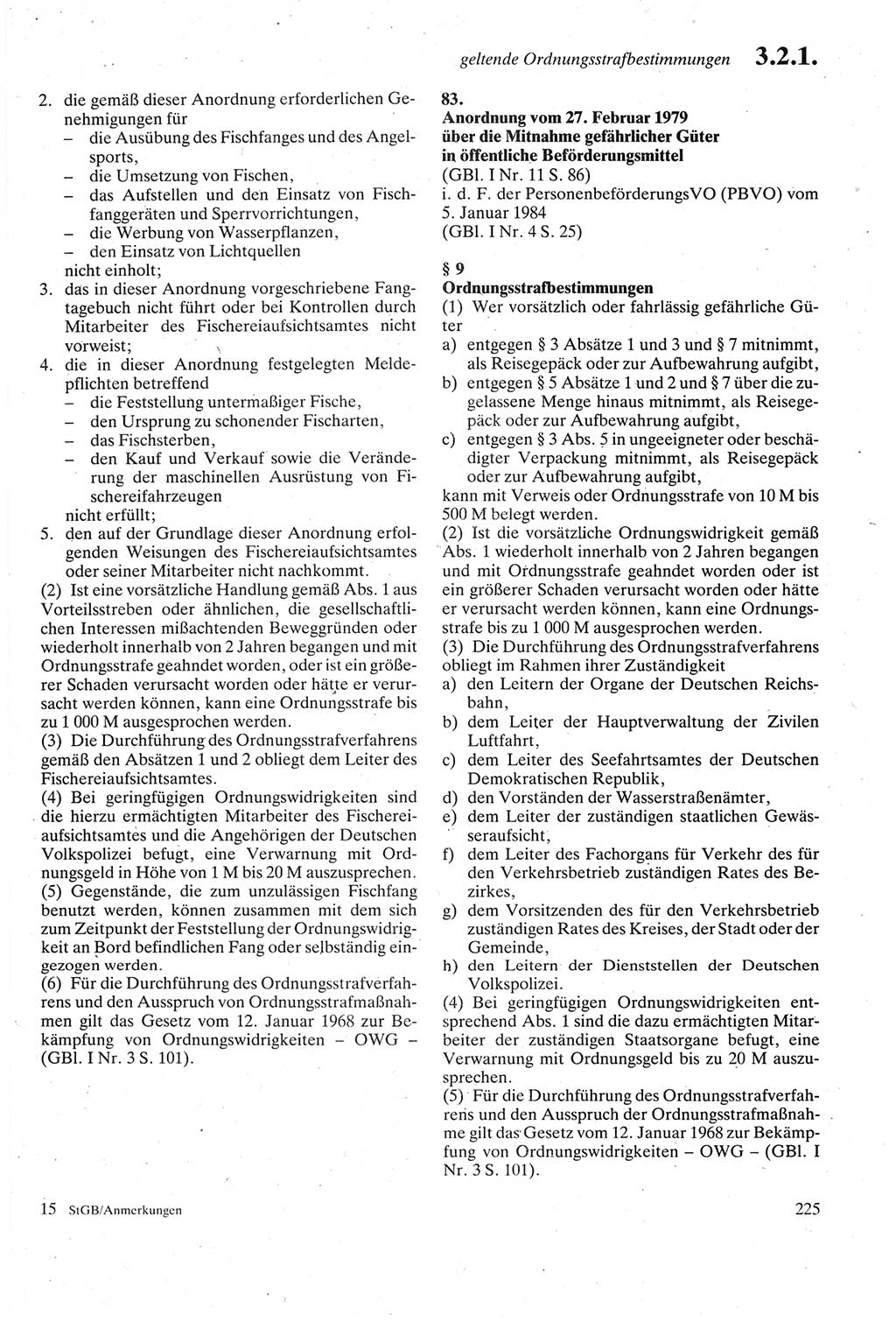 Strafgesetzbuch (StGB) der Deutschen Demokratischen Republik (DDR) sowie angrenzende Gesetze und Bestimmungen 1979, Seite 225 (StGB DDR Ges. Best. 1979, S. 225)