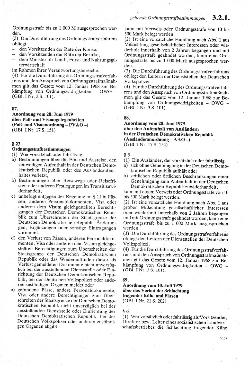 Strafgesetzbuch (StGB) der Deutschen Demokratischen Republik (DDR) sowie angrenzende Gesetze und Bestimmungen 1979, Seite 227 (StGB DDR Ges. Best. 1979, S. 227)