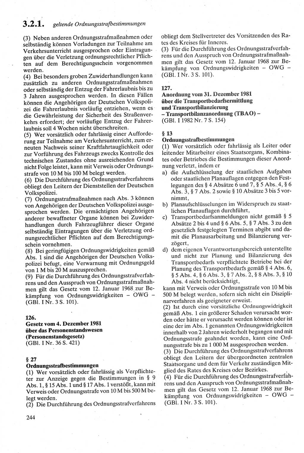 Strafgesetzbuch (StGB) der Deutschen Demokratischen Republik (DDR) sowie angrenzende Gesetze und Bestimmungen 1979, Seite 244 (StGB DDR Ges. Best. 1979, S. 244)