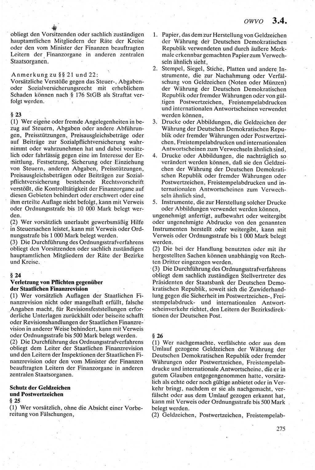 Strafgesetzbuch (StGB) der Deutschen Demokratischen Republik (DDR) sowie angrenzende Gesetze und Bestimmungen 1979, Seite 275 (StGB DDR Ges. Best. 1979, S. 275)