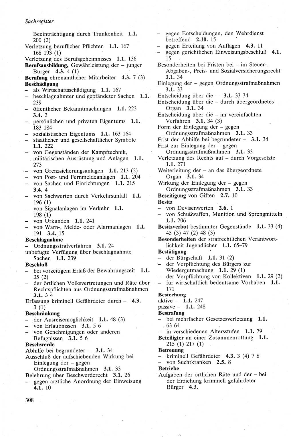 Strafgesetzbuch (StGB) der Deutschen Demokratischen Republik (DDR) sowie angrenzende Gesetze und Bestimmungen 1979, Seite 308 (StGB DDR Ges. Best. 1979, S. 308)