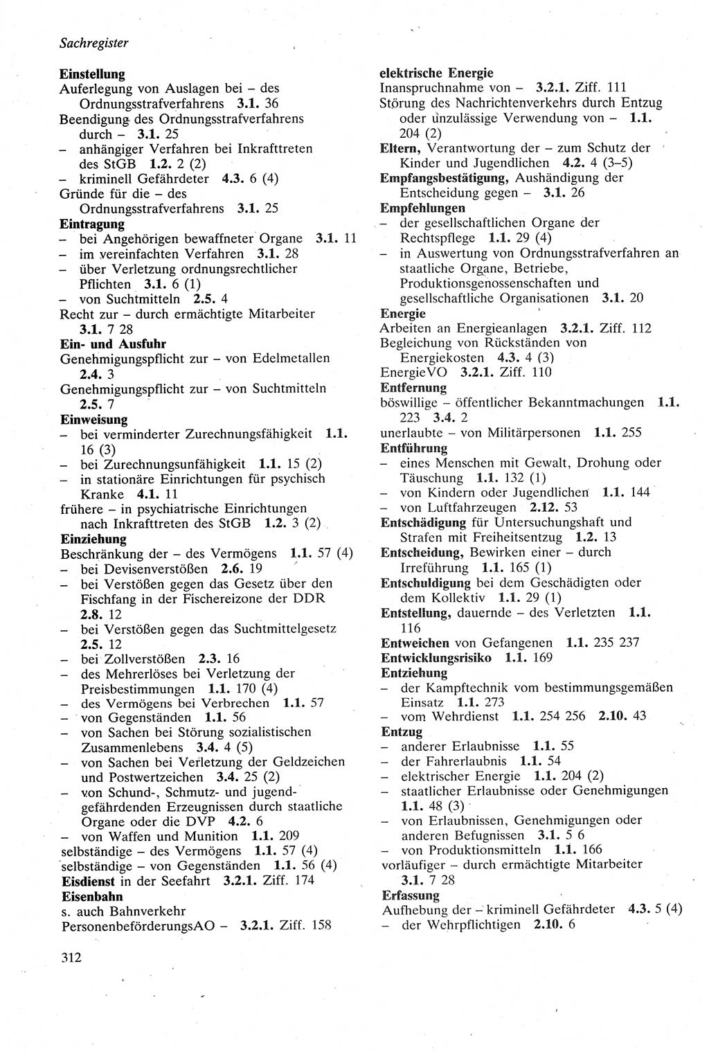 Strafgesetzbuch (StGB) der Deutschen Demokratischen Republik (DDR) sowie angrenzende Gesetze und Bestimmungen 1979, Seite 312 (StGB DDR Ges. Best. 1979, S. 312)