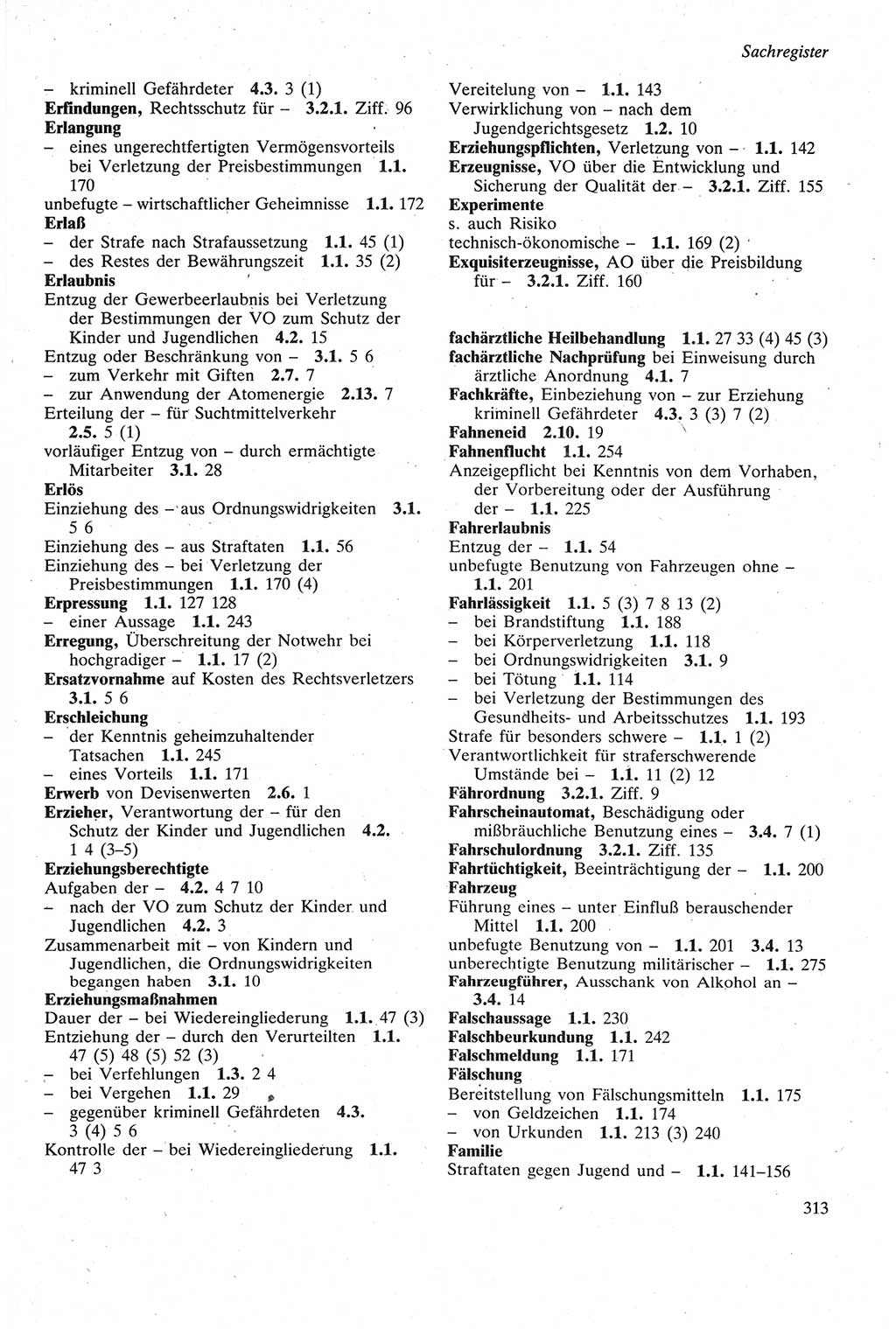 Strafgesetzbuch (StGB) der Deutschen Demokratischen Republik (DDR) sowie angrenzende Gesetze und Bestimmungen 1979, Seite 313 (StGB DDR Ges. Best. 1979, S. 313)
