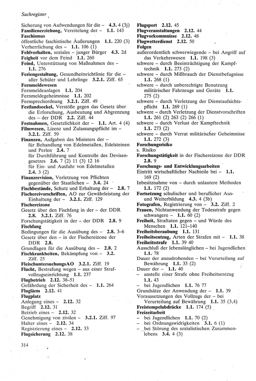 Strafgesetzbuch (StGB) der Deutschen Demokratischen Republik (DDR) sowie angrenzende Gesetze und Bestimmungen 1979, Seite 314 (StGB DDR Ges. Best. 1979, S. 314)