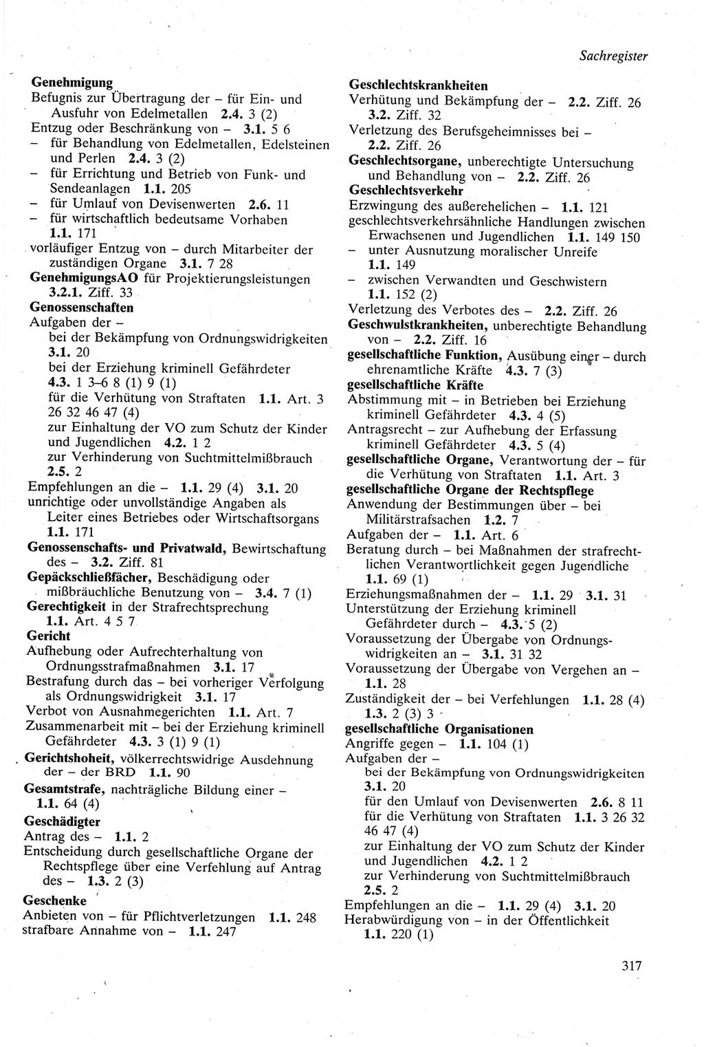 Strafgesetzbuch (StGB) der Deutschen Demokratischen Republik (DDR) sowie angrenzende Gesetze und Bestimmungen 1979, Seite 317 (StGB DDR Ges. Best. 1979, S. 317)