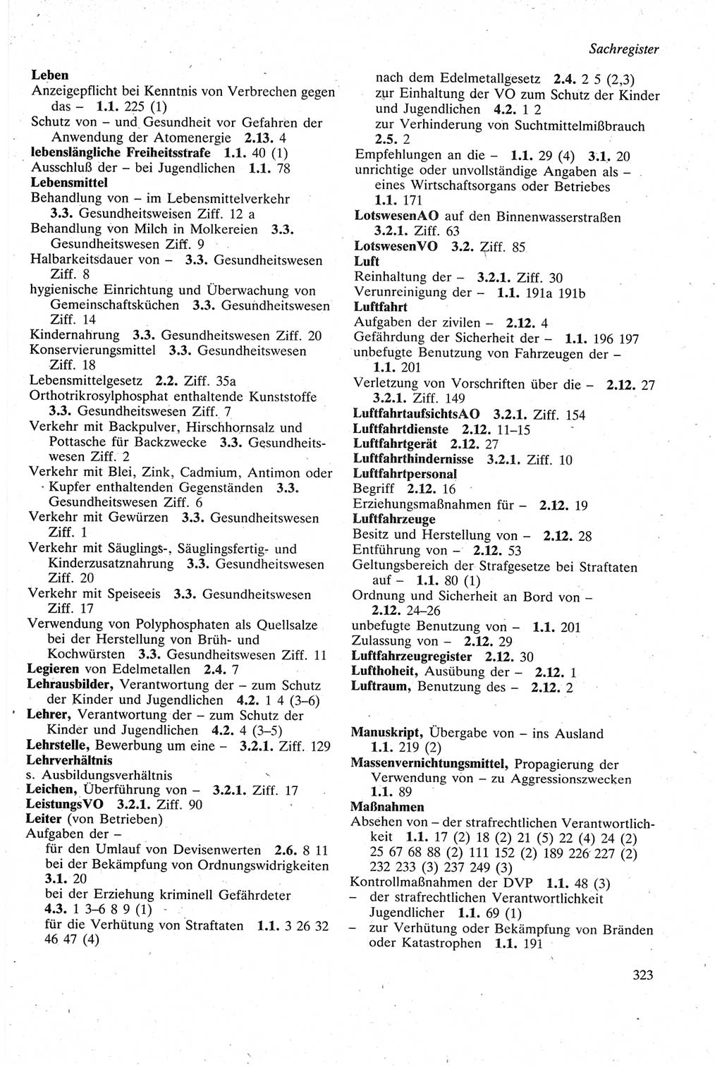 Strafgesetzbuch (StGB) der Deutschen Demokratischen Republik (DDR) sowie angrenzende Gesetze und Bestimmungen 1979, Seite 323 (StGB DDR Ges. Best. 1979, S. 323)